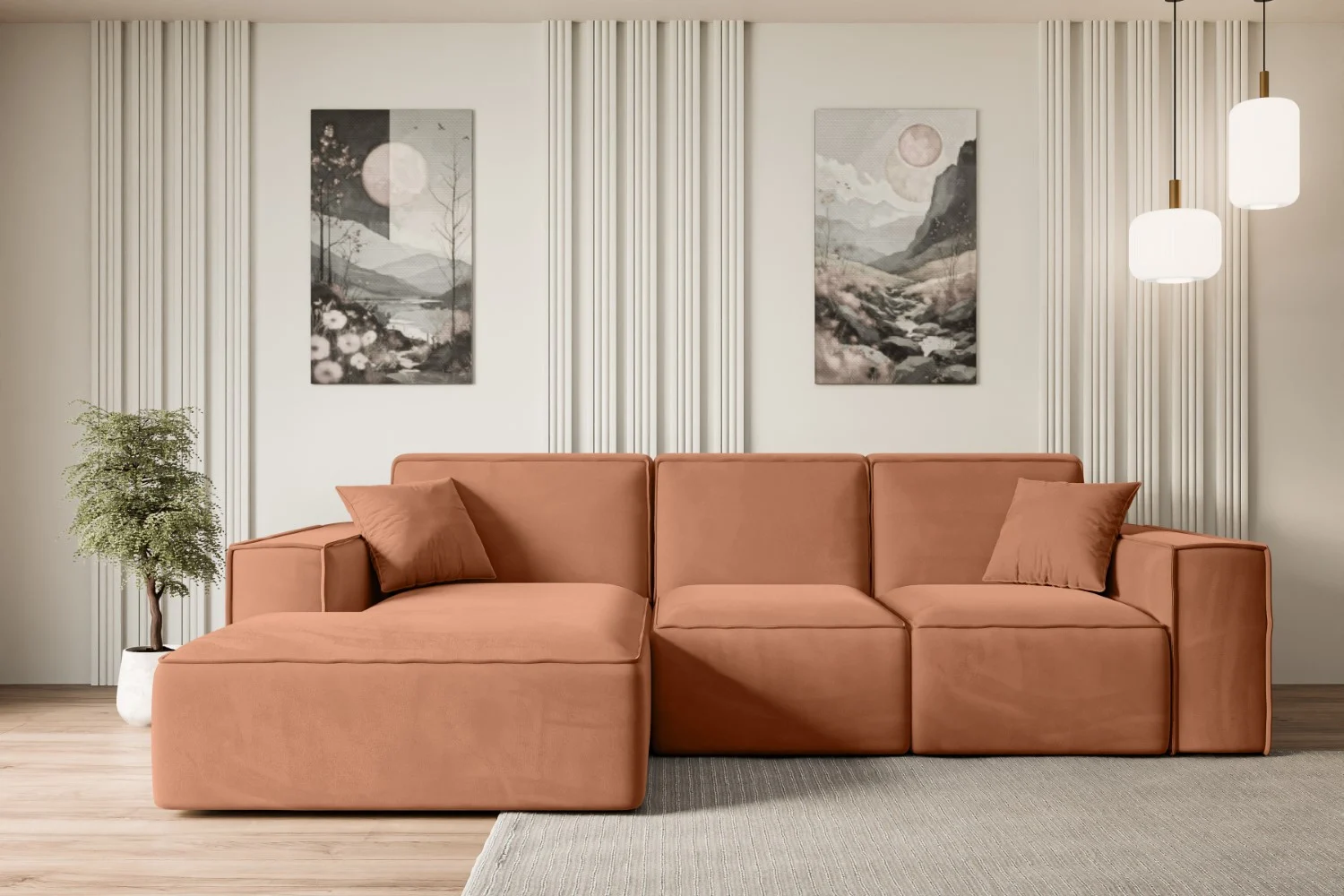 Ecksofa SERRA-L Apricot - Kronos 41