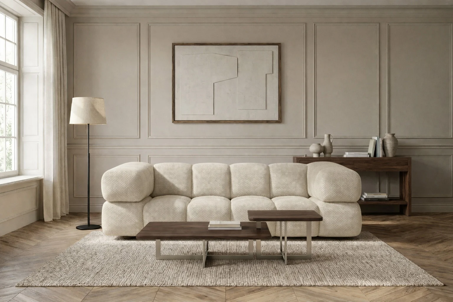 Sofa 3-Sitzer für Wohnzimmer, Stoff Sonic 3D, AVERRO