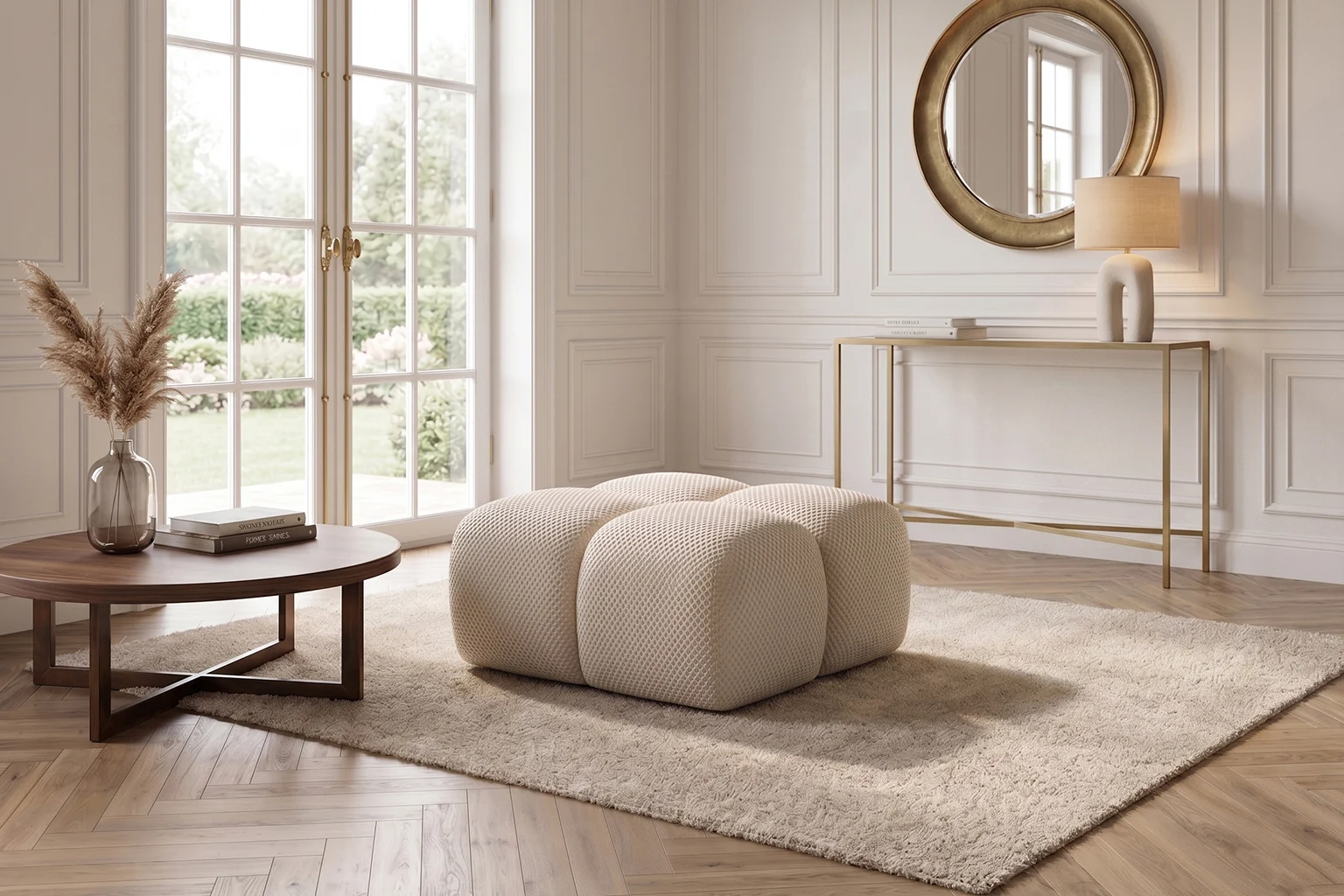 Pouf für das Wohnzimmer, Stoff Sonic 3D, AVERRO