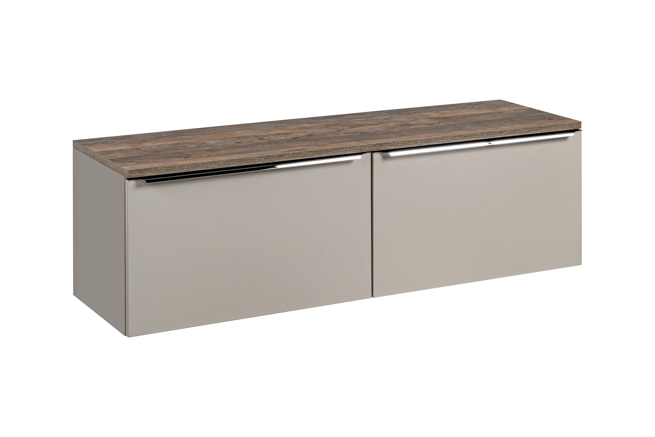 Waschtischunterschrank 2-tlg AKAN 160cm Taupe ohne Waschtisch