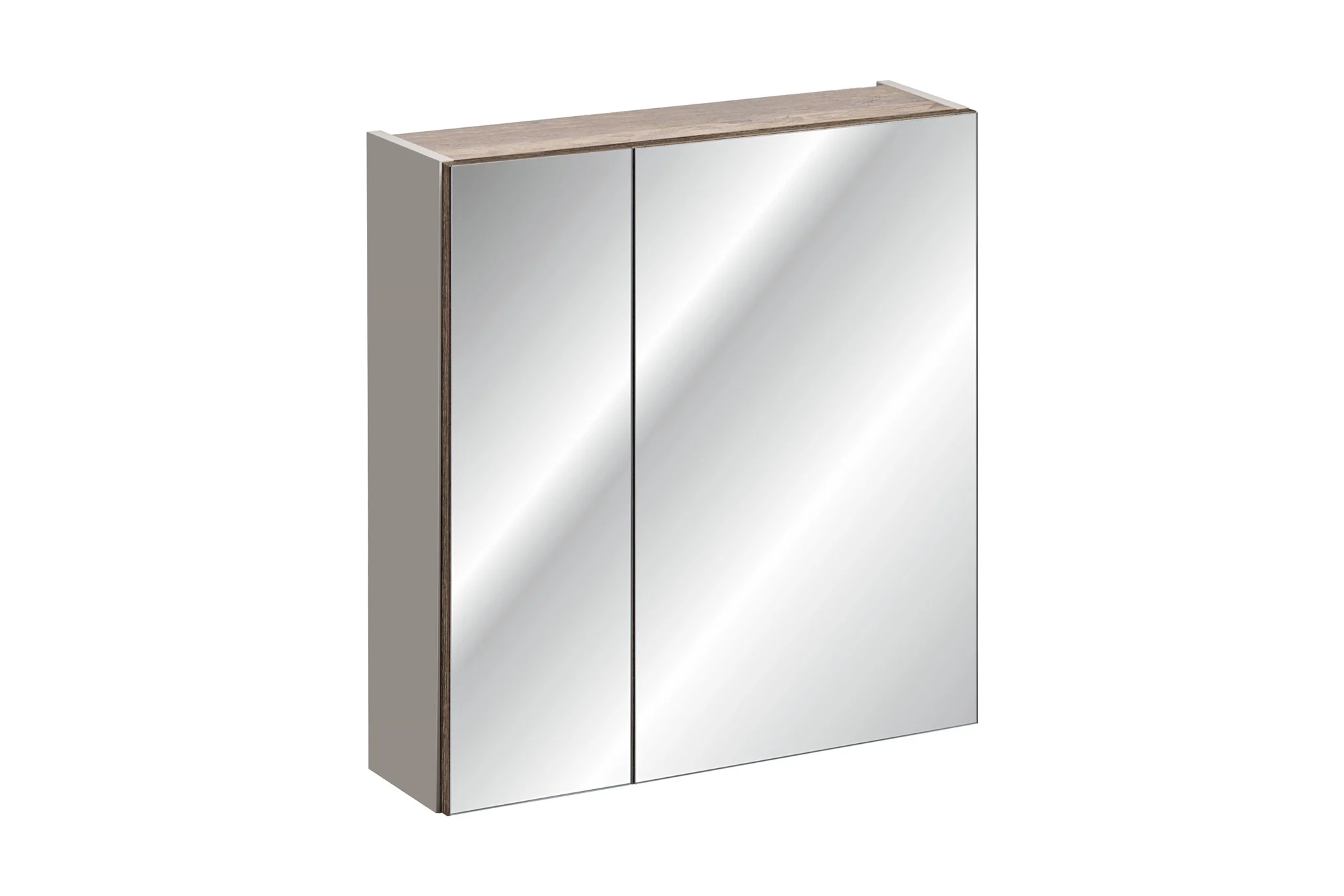 Badezimmer Spiegelschrank 60cm AKAN Taupe inkl. LED - Fun Moebel