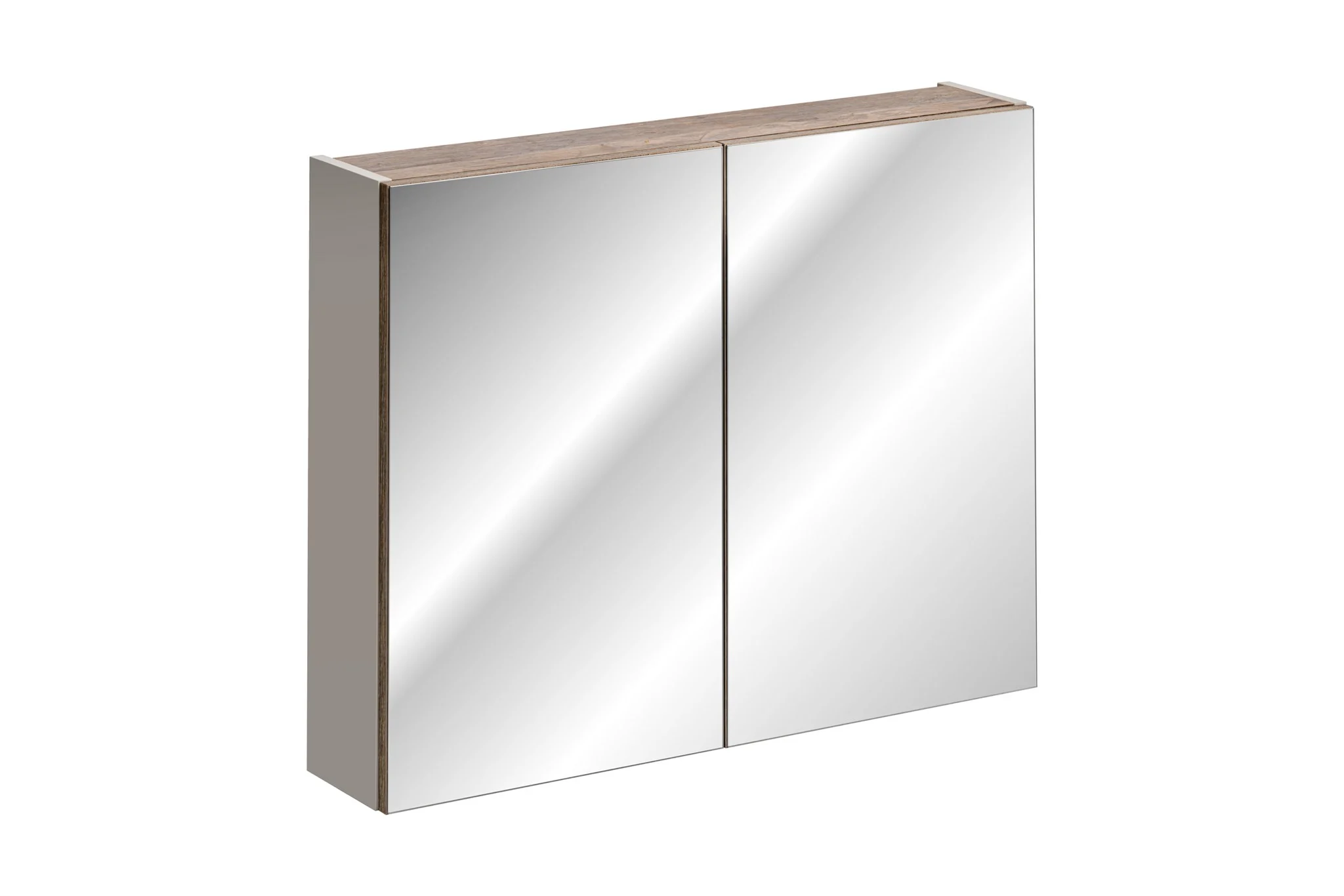 Badezimmer Spiegelschrank 80cm AKAN Taupe inkl. LED - Fun Moebel