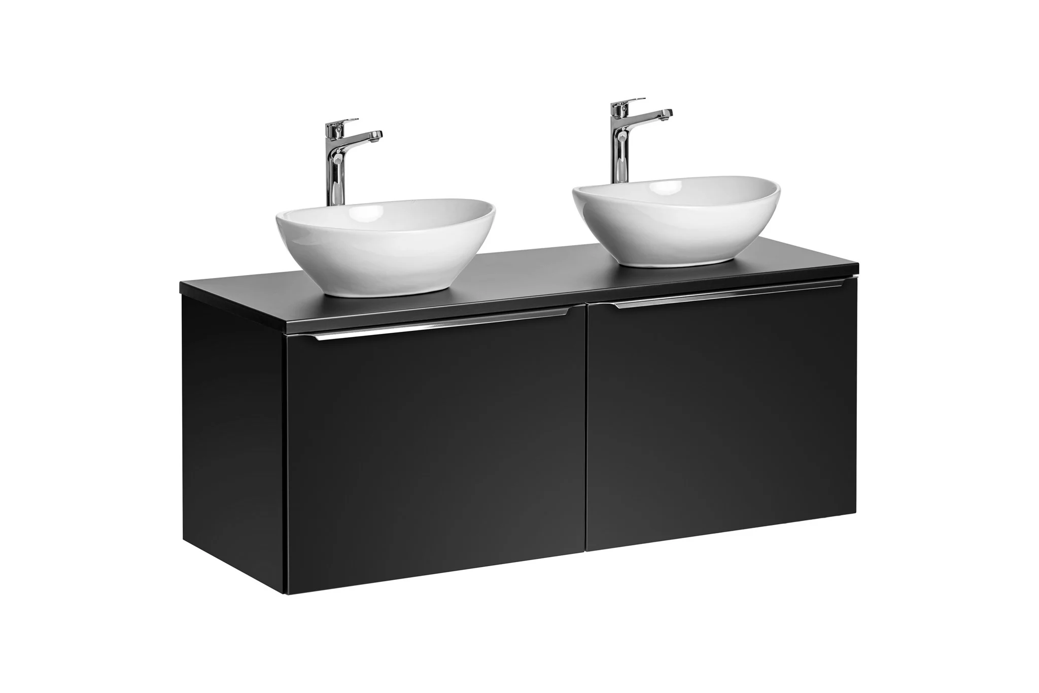 Waschtischunterschrank 4-tlg AKAN 120cm Schwarz matt Variante A inkl. Waschtisch