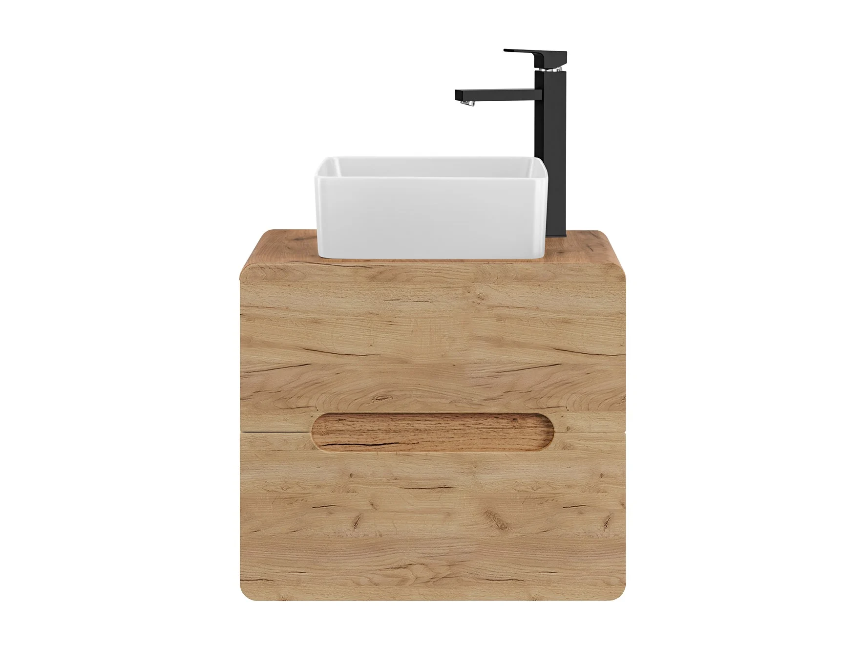 Waschbeckenunterschrank 60cm FERMO Gold Eiche inkl.Waschtisch - Fun Moebel