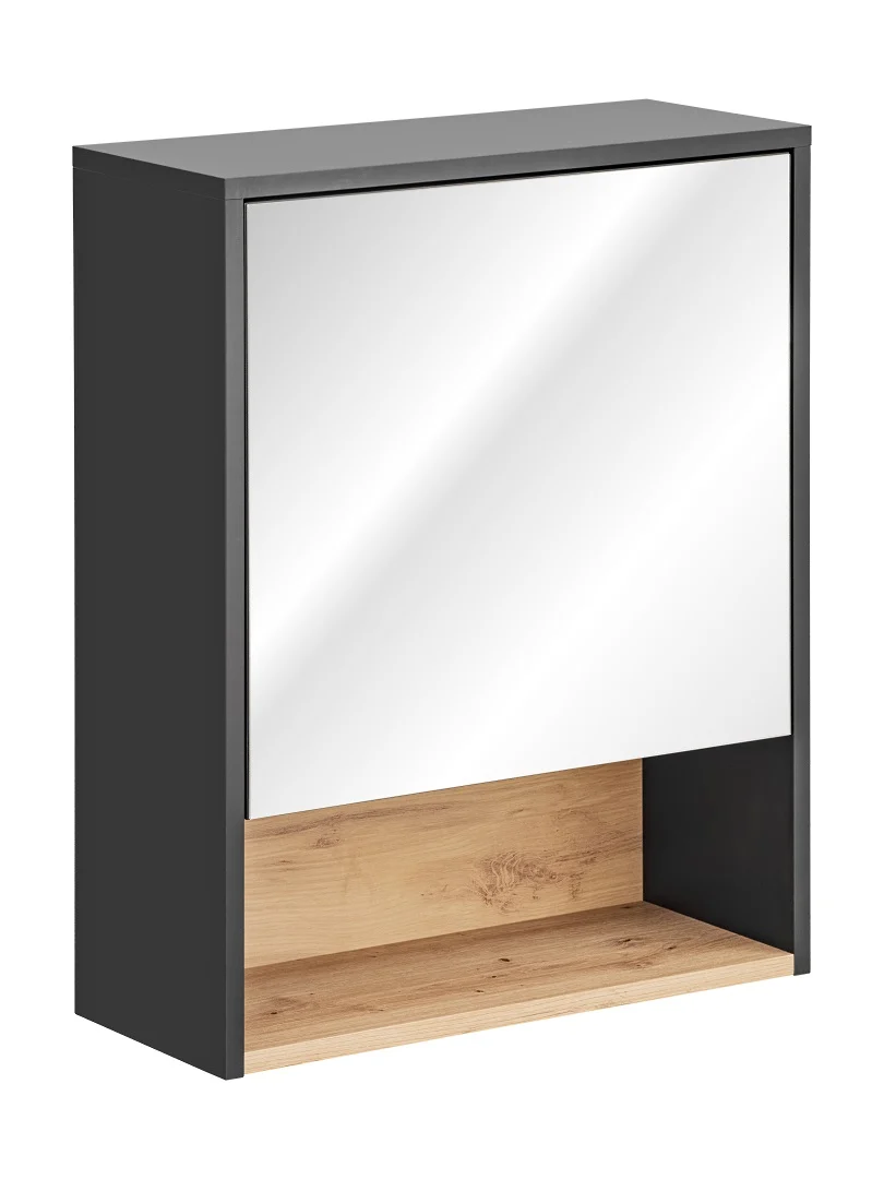 Badezimmer Spiegelschrank BURBON 75x60cm Graphit matt - Fun Moebel