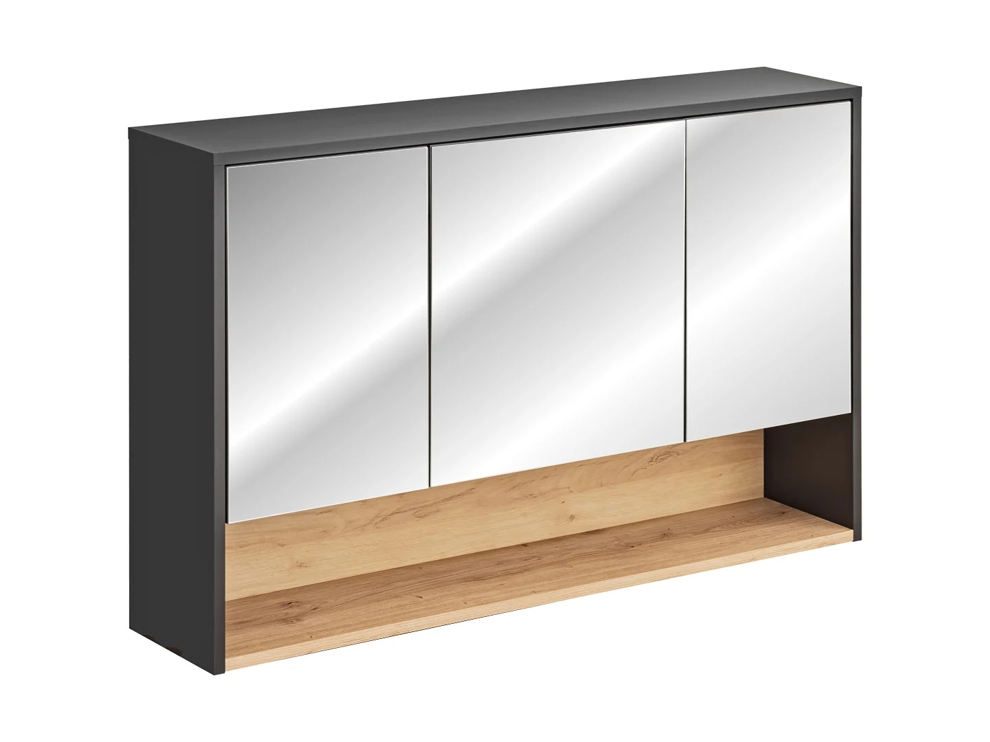 Badezimmer Spiegelschrank BURBON 75x120cm Graphit matt - Fun Moebel