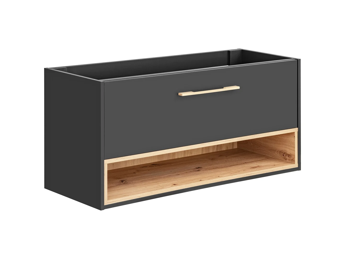 Badezimmer Waschbeckenunterschrank BURBON 120cm Graphit matt - Fun Moebel