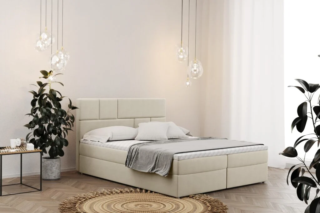 Boxspringbett mit Bettkasten matratze BALI stoff Mat Velvet