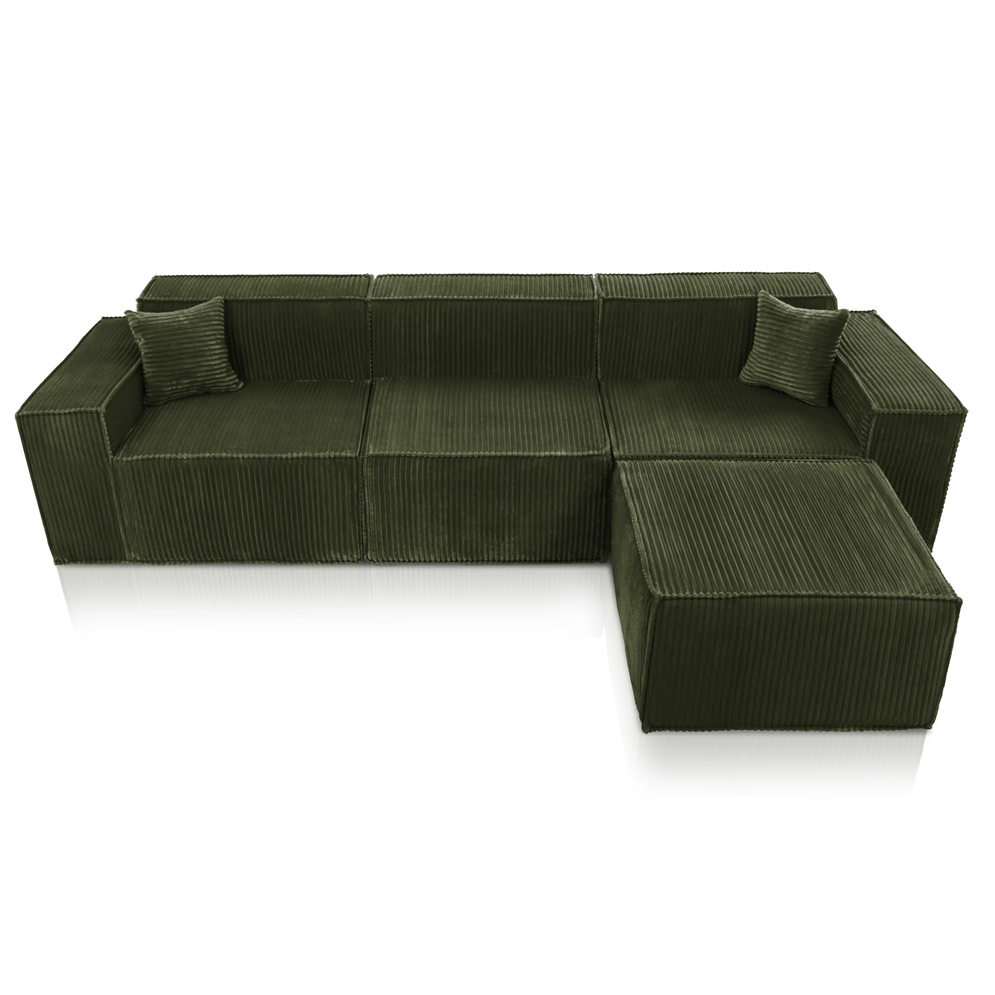 Beat Ecksofa Cordstoff Grün - Popsofa