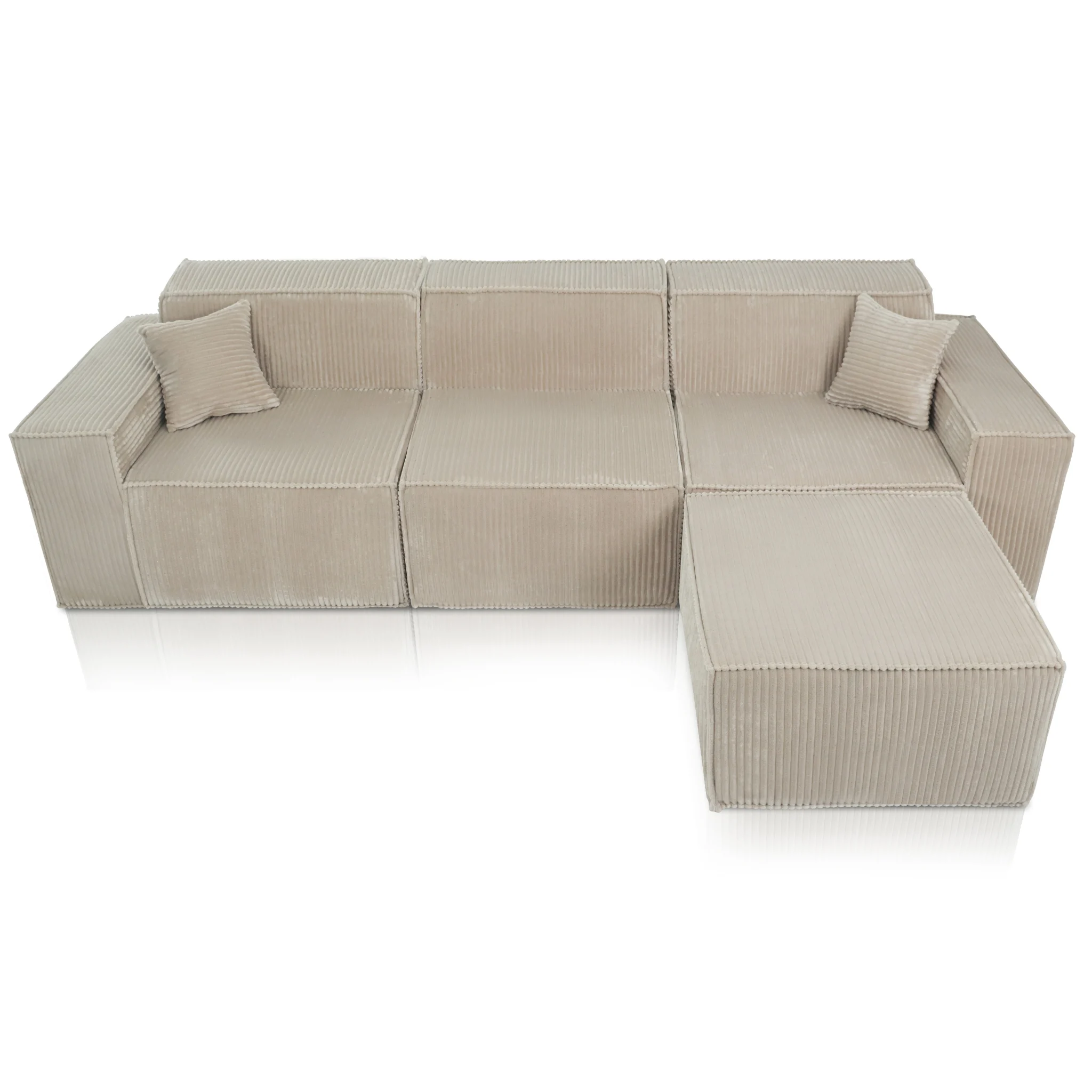 Beat Ecksofa Cordstoff beige - Popsofa