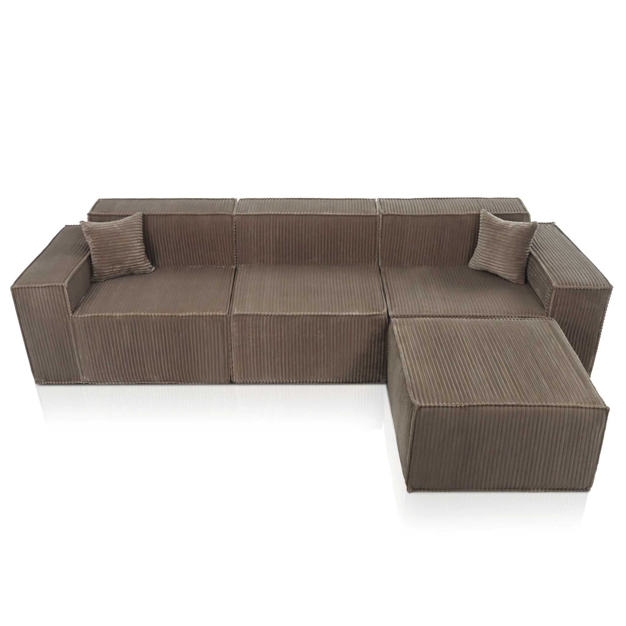 Beat Ecksofa Cordstoff Taupe - Popsofa