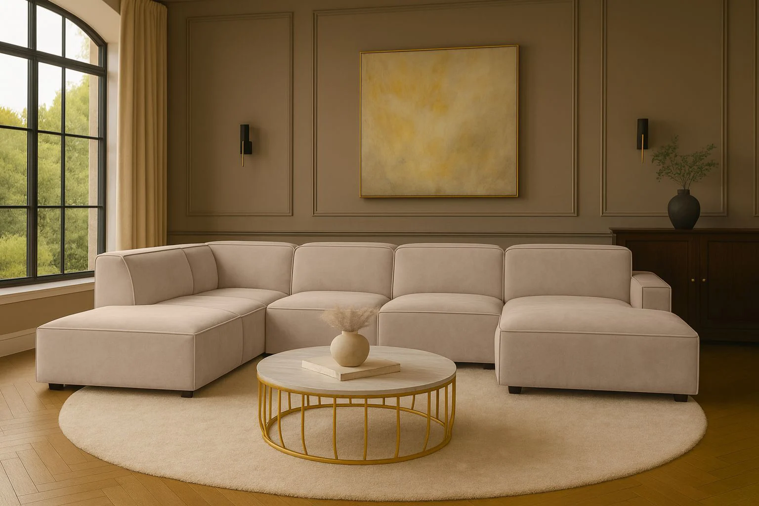 Ecksofa Cursal V – großes modulares Design für Stil und Komfort stoff Salvador