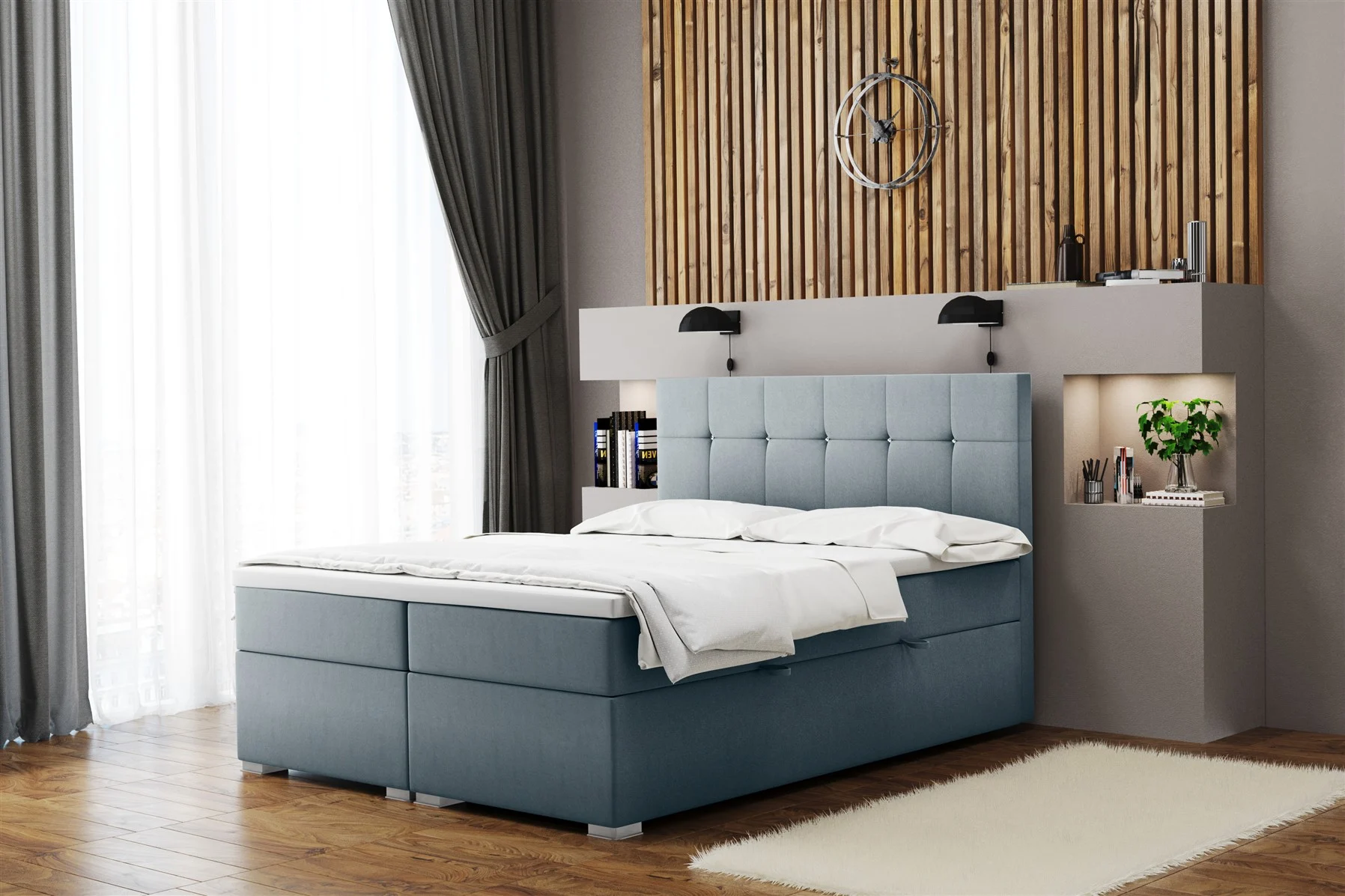 Boxspringbett Schlafzimmerbett ABELT 120x200cm in div. Farbvarianten - Fun Moebel