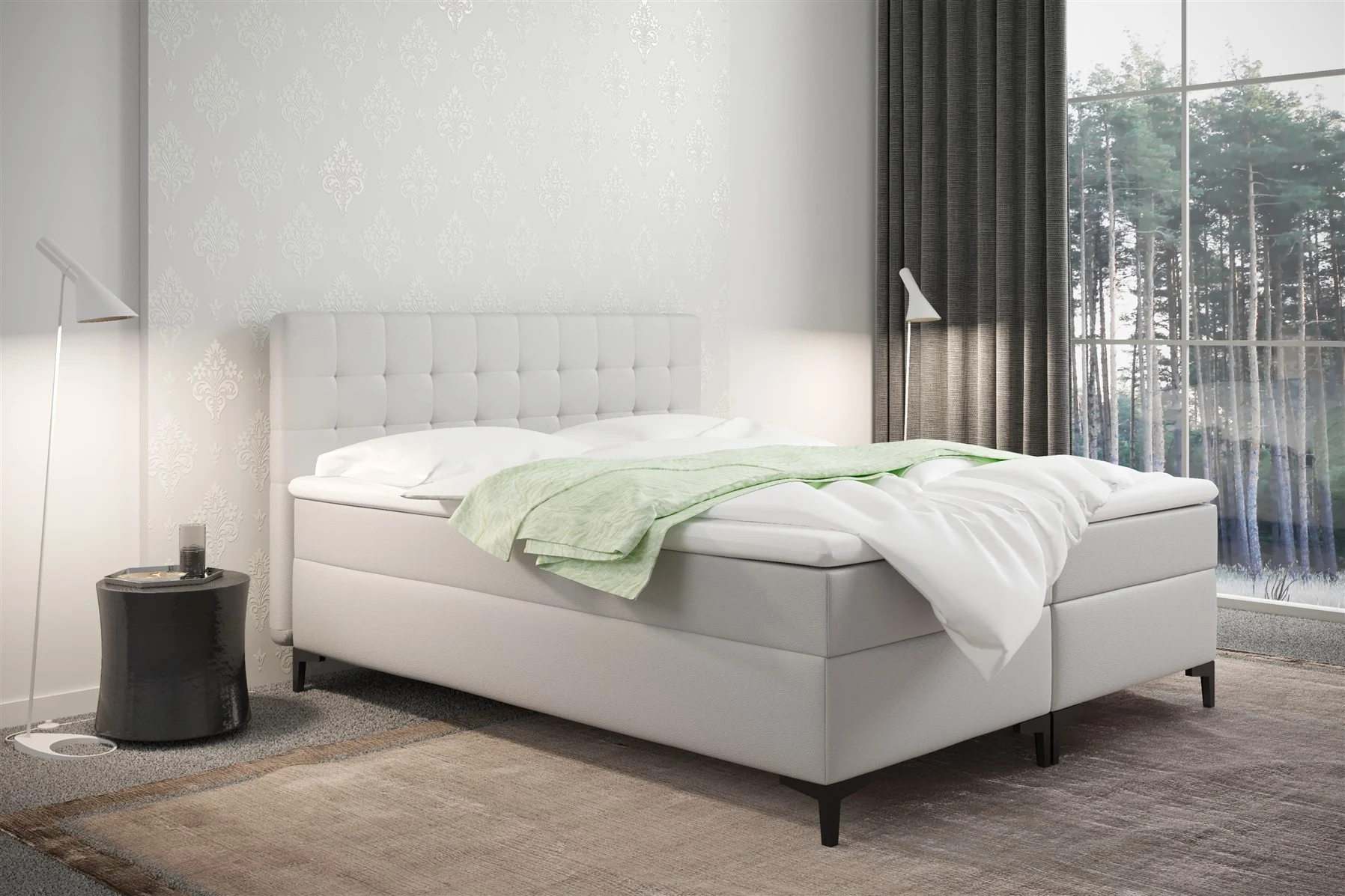 Boxspringbett Schlafzimmerbett AKRON 160x200cm inkl.Bettkasten - Fun Moebel