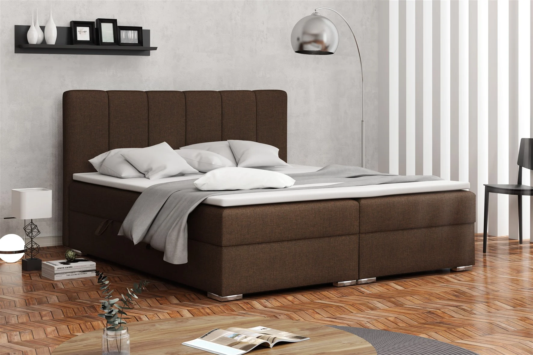 Boxspringbett Schlafzimmerbett ALVARA 160x200cm inkl.Bettkasten - Fun Moebel