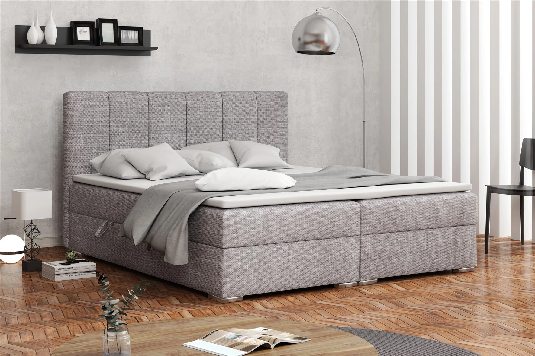 Boxspringbett Schlafzimmerbett ALVARA 140x200cm inkl.Bettkasten - Fun Moebel