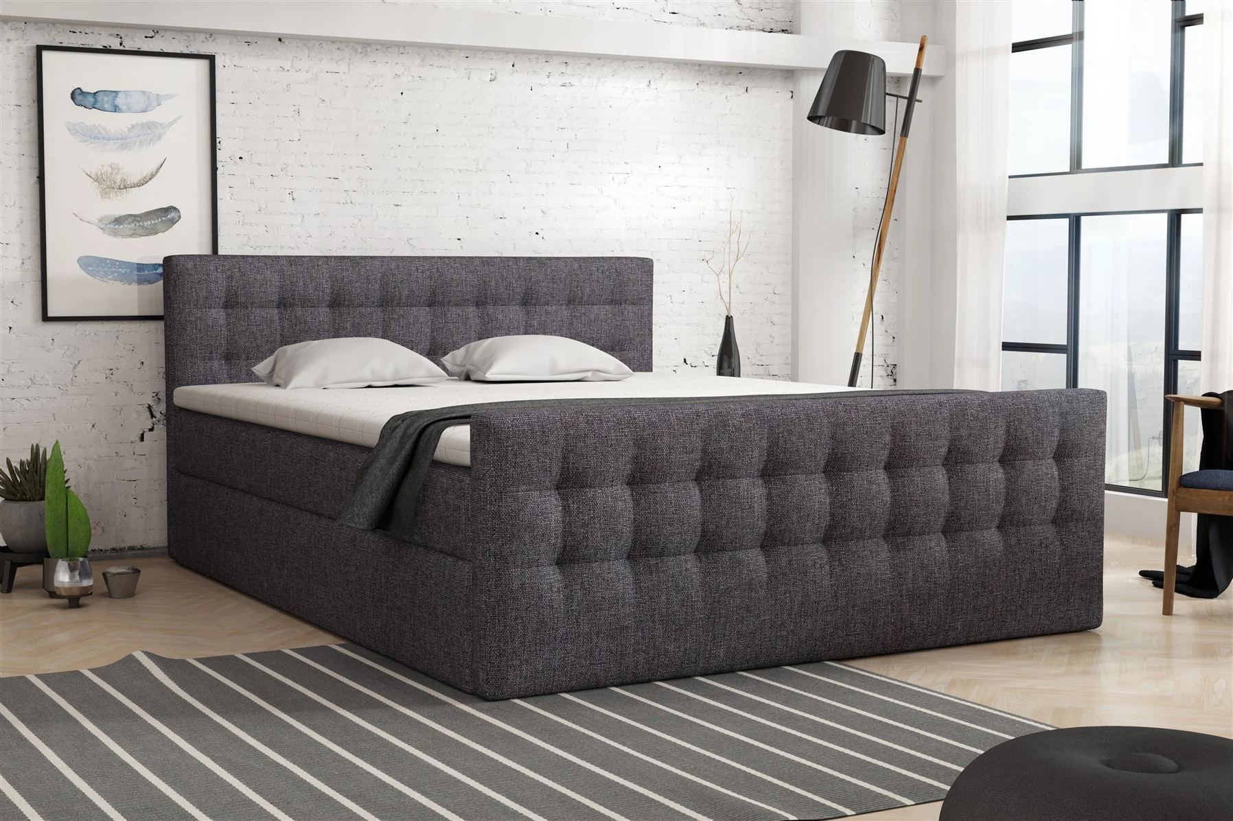 Boxspringbett Schlafzimmerbett ANKER 140x200cm in div. Farbvarianten - Fun Moebel