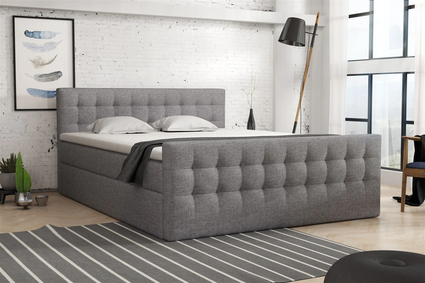 Boxspringbett Schlafzimmerbett ANKER 160x200cm in div. Farbvarianten - Fun Moebel