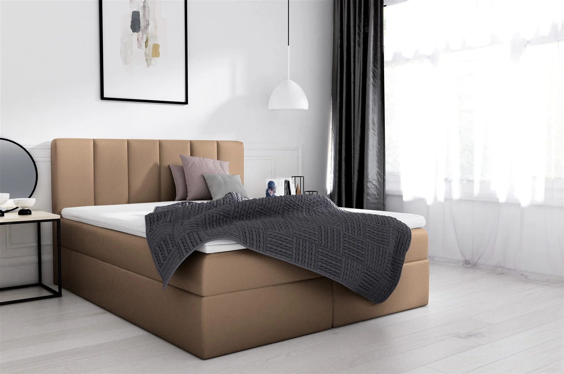 Boxspringbett Schlafzimmerbett ARIA 120x200cm inkl.Bettkasten - Fun Moebel
