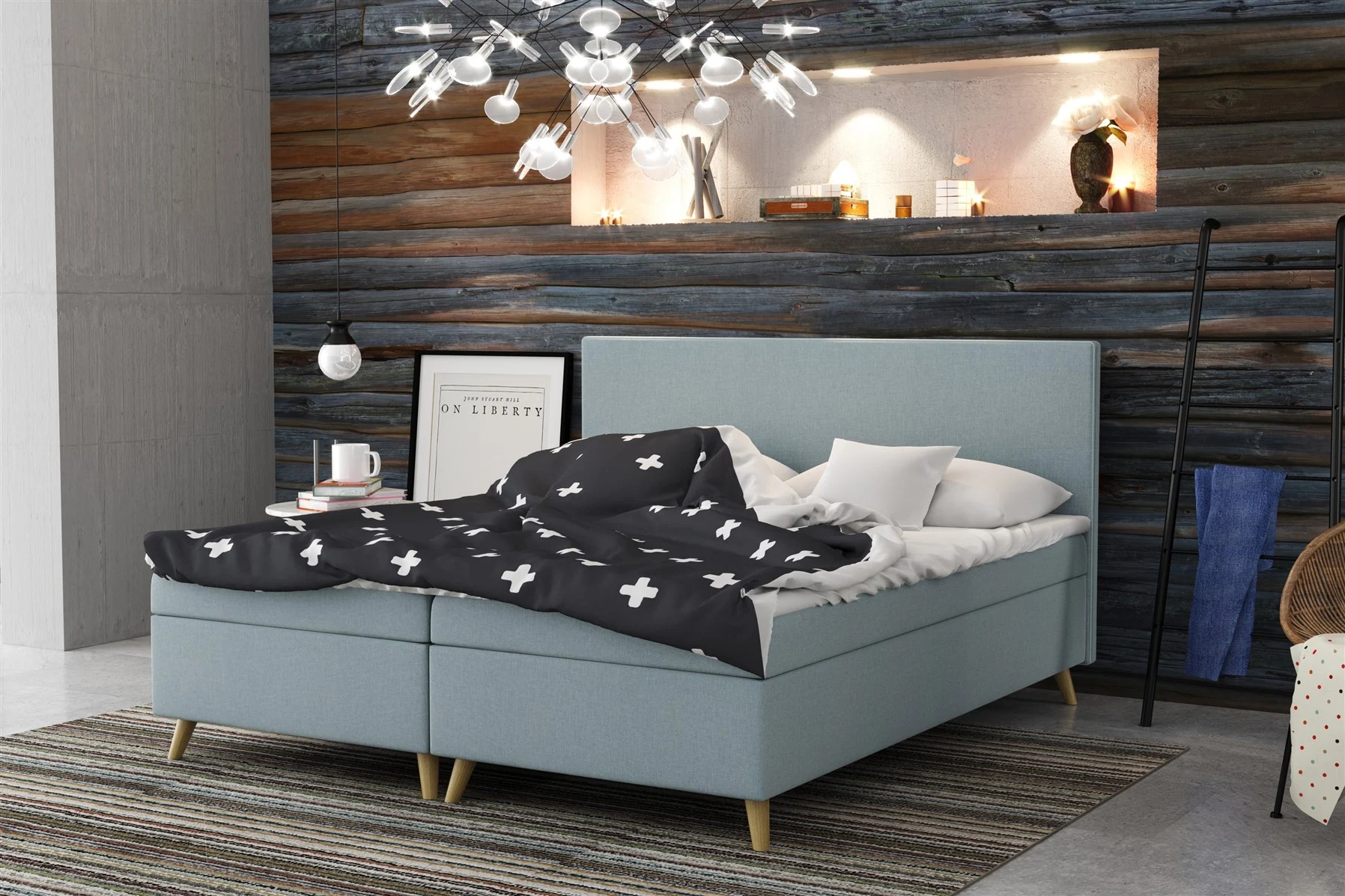 Boxspringbett Schlafzimmerbett BRICE 140x200cm - Fun Moebel