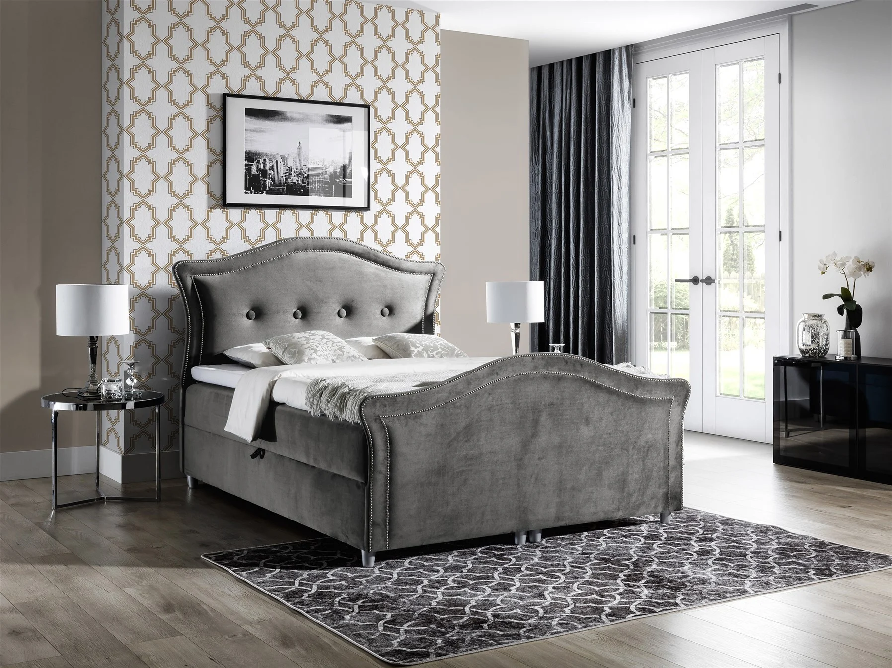Boxspringbett Schlafzimmerbett BARIS 100x200cm in div. Farbvarianten - Fun Moebel