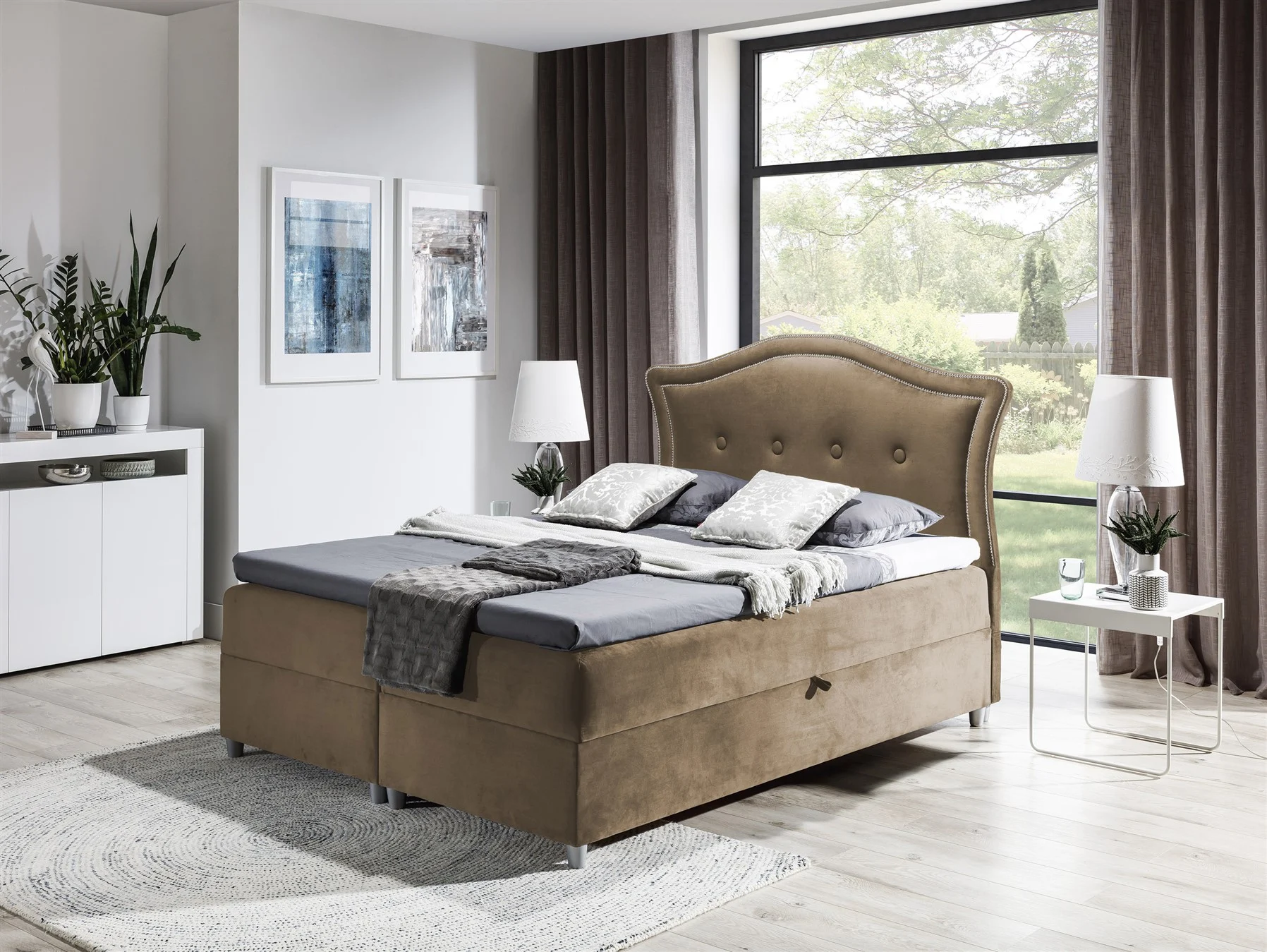 Boxspringbett Schlafzimmerbett BEDRAN 100x200cm in div. Farbvarianten - Fun Moebel