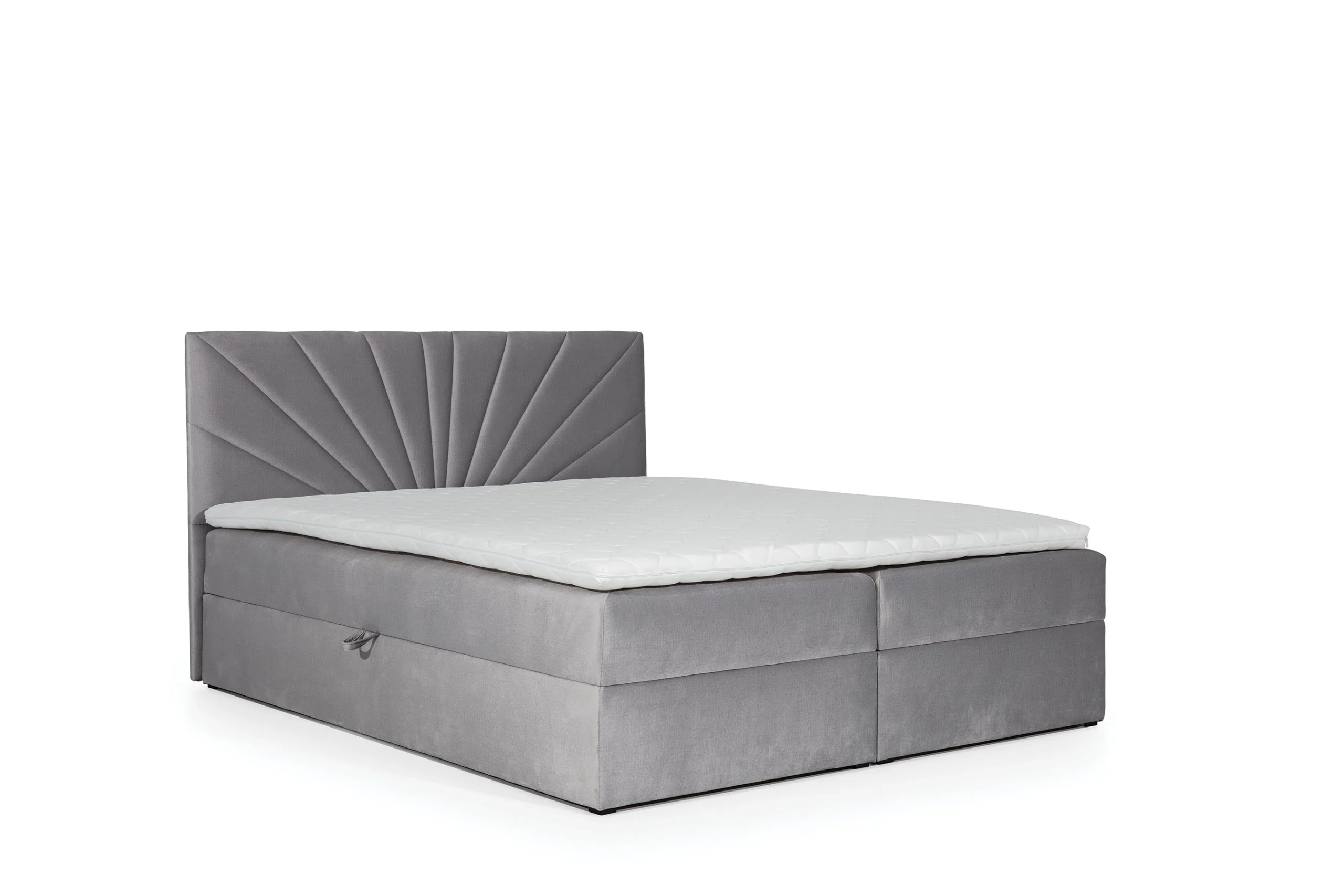 Boxspringbett Schlafzimmerbett CARERRA 120x200cm Grau - Fun Moebel