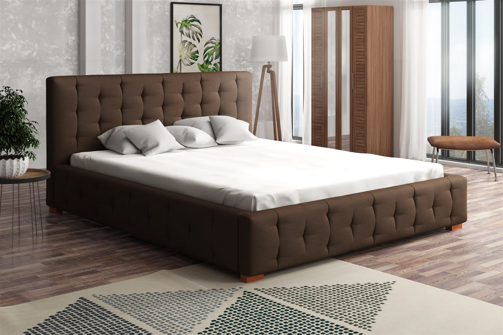 Polsterbett Bett Doppelbett COMO Stoff 180x200cm - Fun Moebel