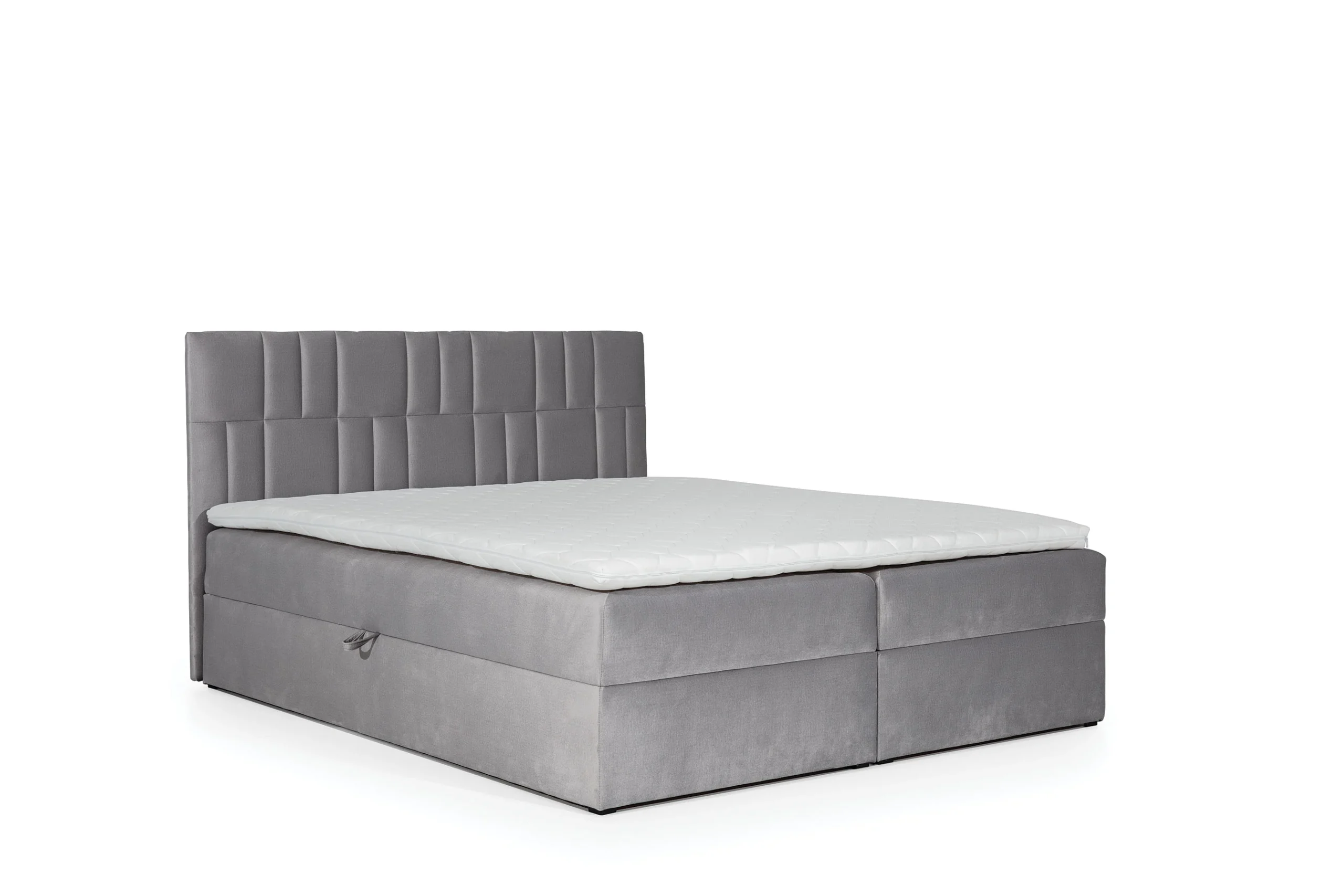 Boxspringbett Schlafzimmerbett CORTEZ 120x200cm Grau - Fun Moebel
