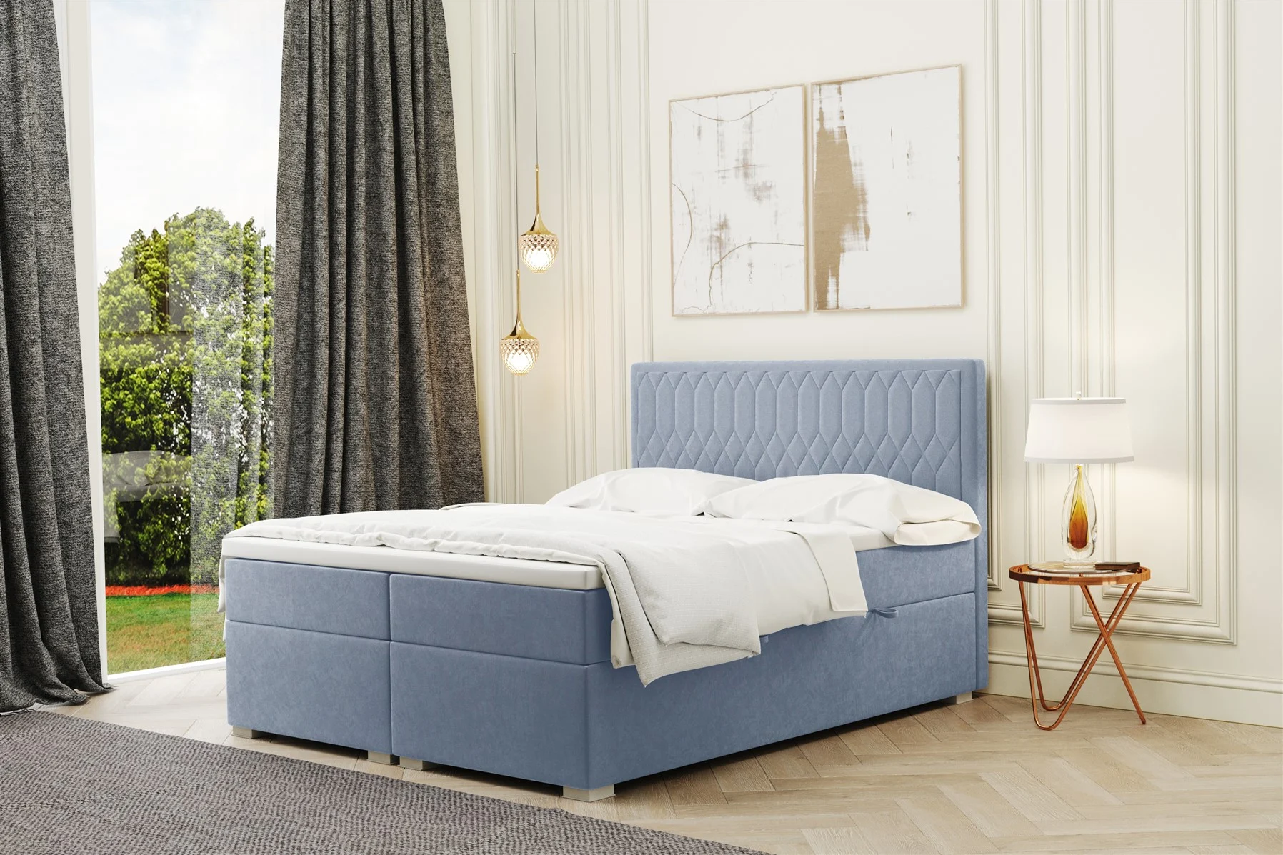 Boxspringbett Schlafzimmerbett DUSTY 120x200cm in div. Farbvarianten - Fun Moebel