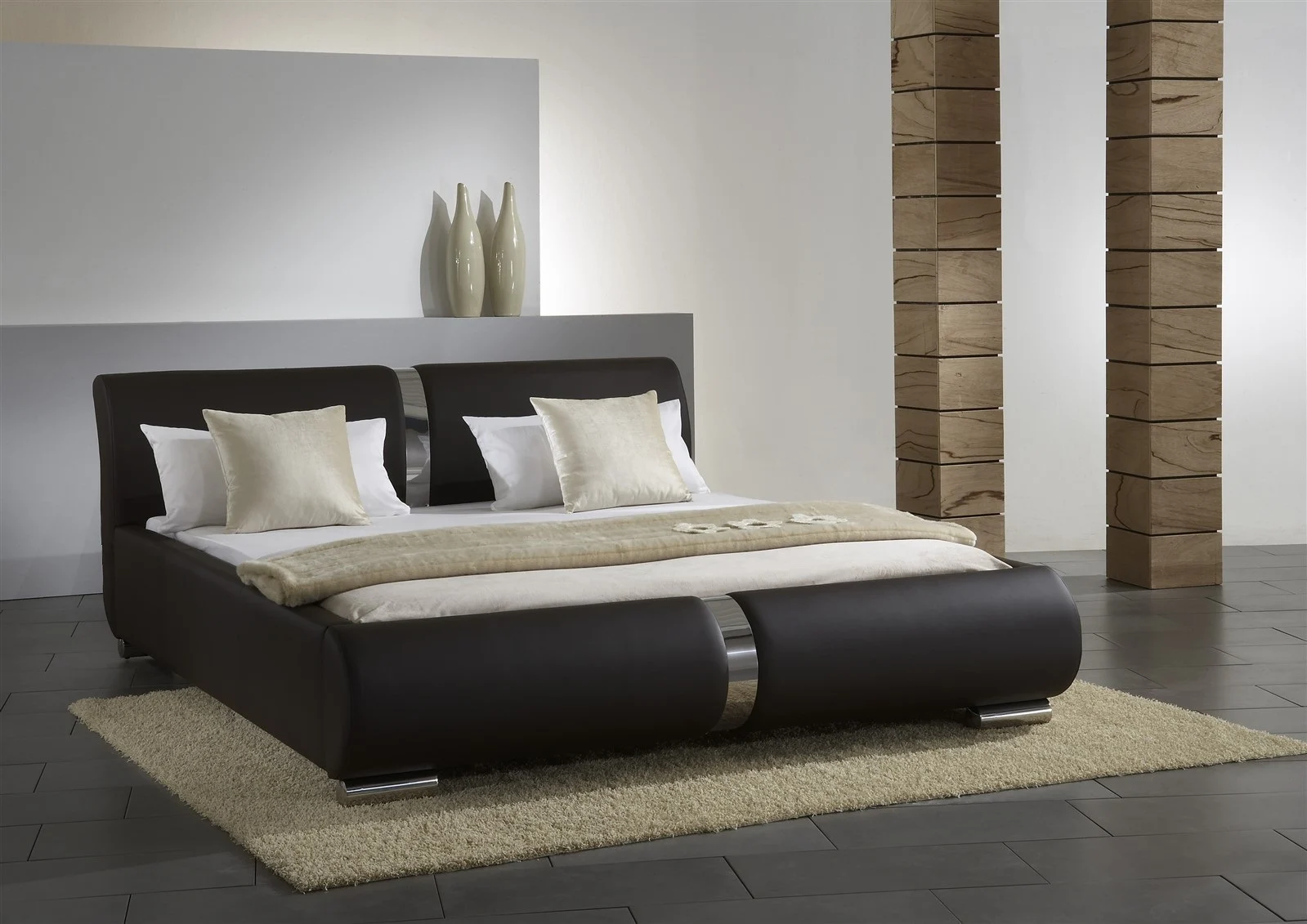 Polsterbett Bett Doppelbett Tagesbett DAKAR 180x200 cm Braun - Fun Möbel