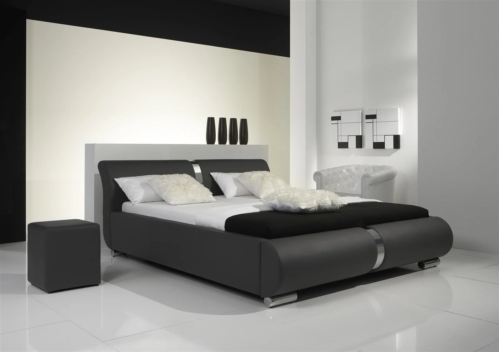 Polsterbett Bett Doppelbett Tagesbett DAKAR 160x200 cm Grau - Fun Möbel