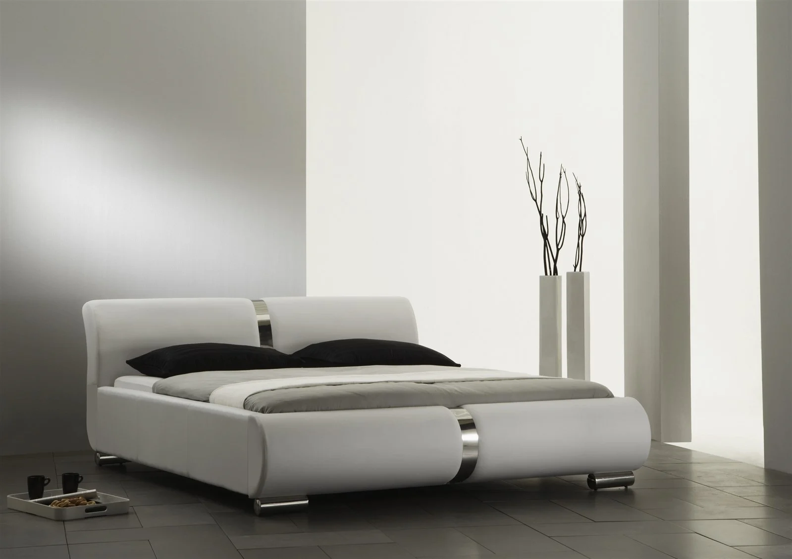 Polsterbett Bett Doppelbett Tagesbett DAKAR 200x200 cm Weiss - Fun Möbel
