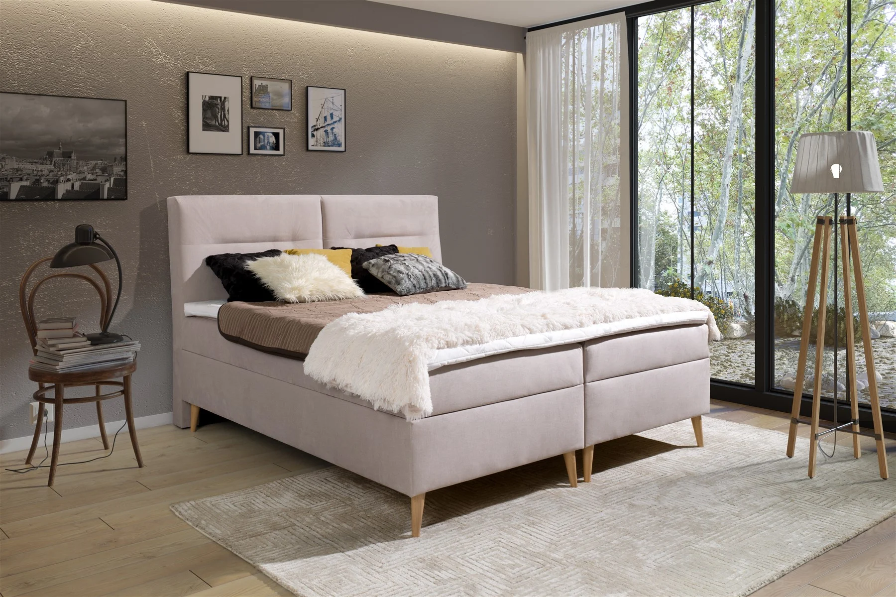 Boxspringbett Schlafzimmerbett DANILO 140x200cm inkl.Bettkasten - Fun Moebel