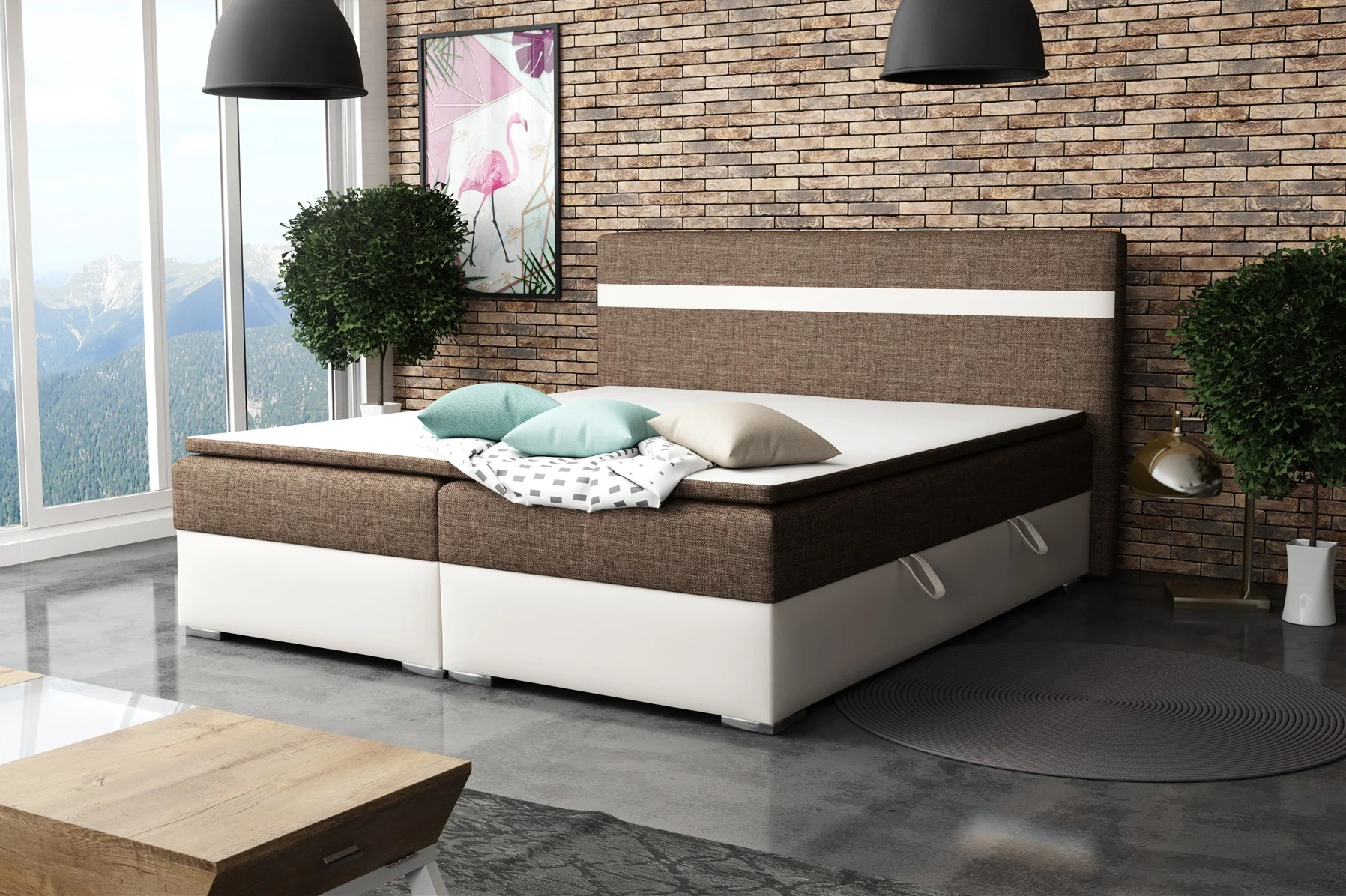 Boxspringbett Schlafzimmerbett DAWID 140x200cm inkl.Bettkasten - Fun Moebel