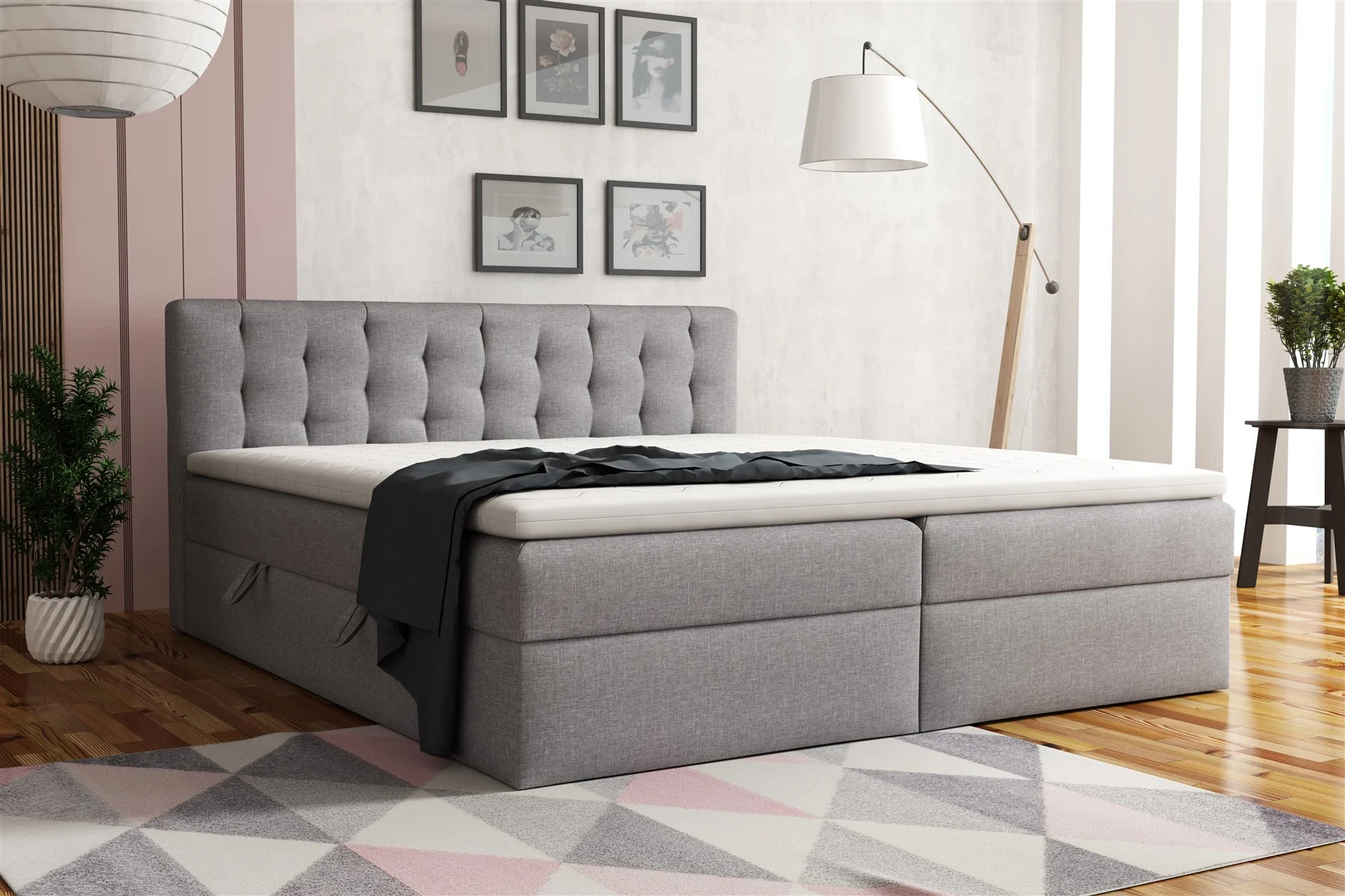 Boxspringbett Schlafzimmerbett DIAGO 140x200cm inkl.Bettkasten - Fun Moebel