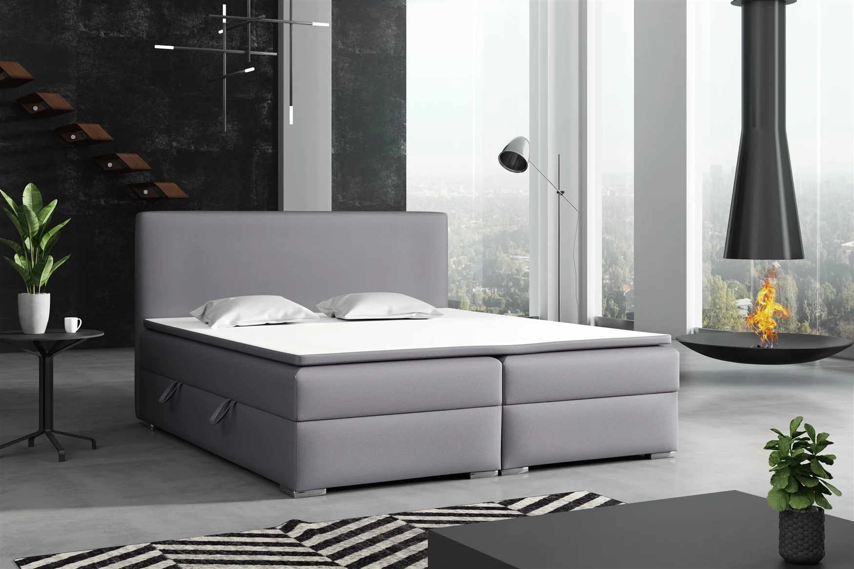 Boxspringbett Schlafzimmerbett DORIAN 180x200cm inkl.Bettkasten - Fun Moebel