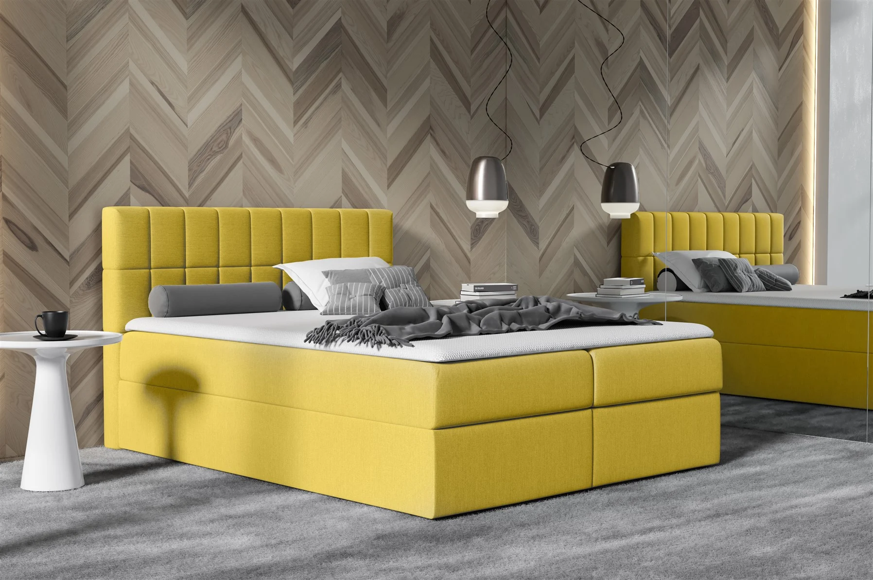 Boxspringbett Schlafzimmerbett GRACE 200x200cm in div. Farbvarianten - Fun Moebel