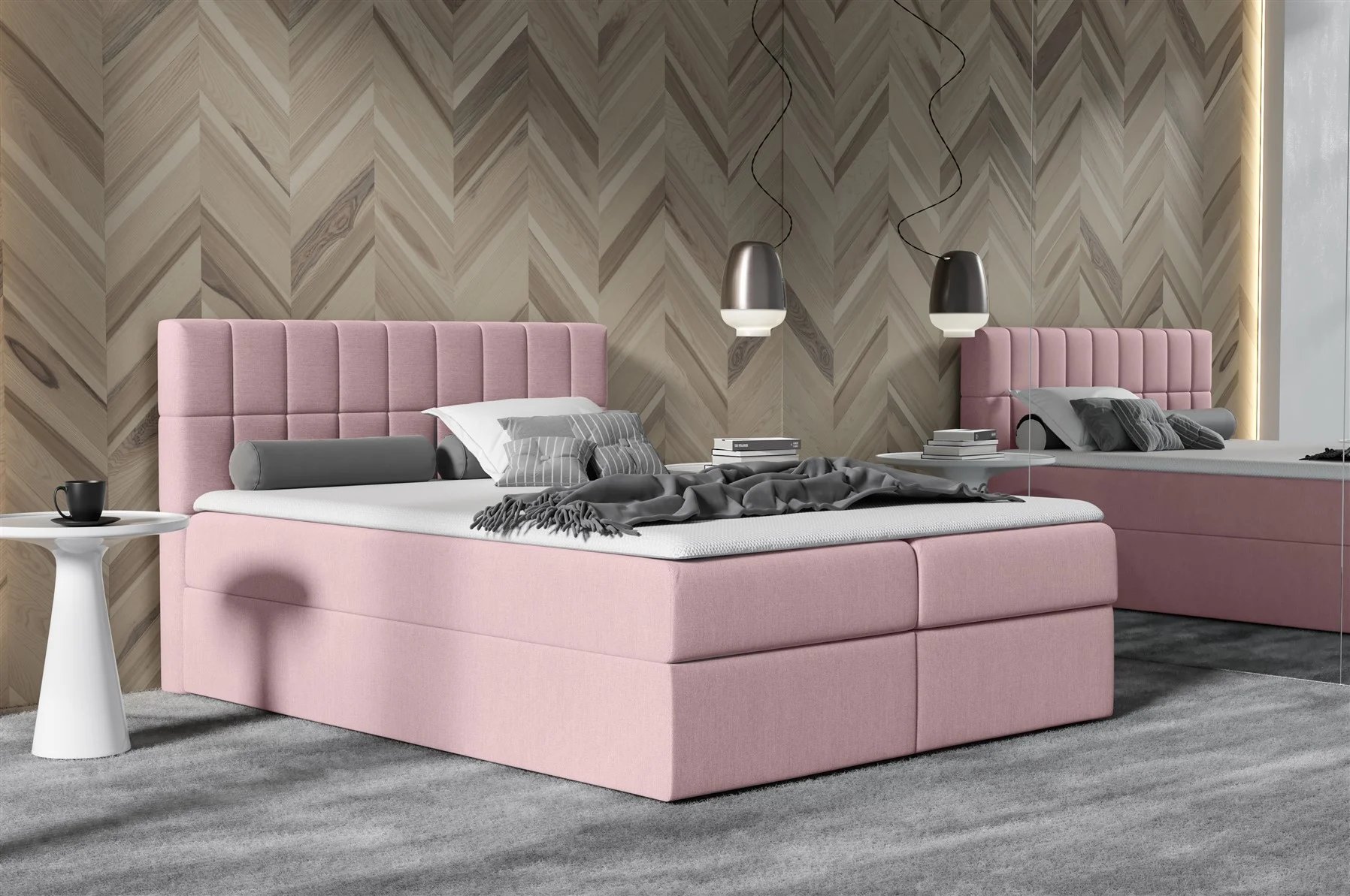 Boxspringbett Schlafzimmerbett GRACE 140x200cm in div. Farbvarianten - Fun Moebel