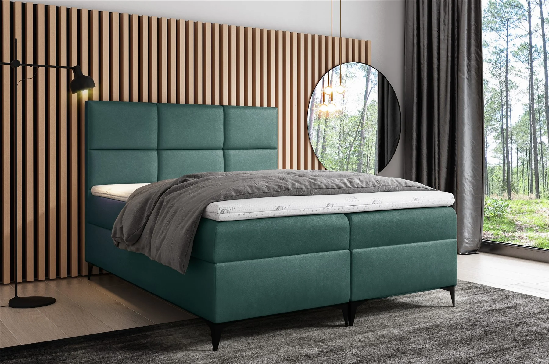Boxspringbett Schlafzimmerbett HUDSON 120x200cm inkl.Bettkasten - Fun Moebel