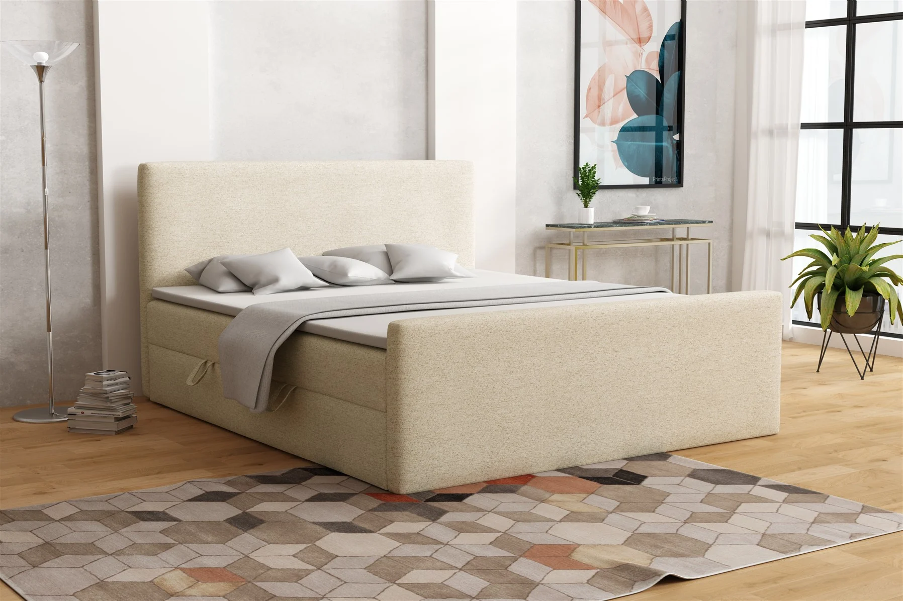 Boxspringbett Schlafzimmerbett IKAROS 160x200cm in div. Farbvarianten - Fun Moebel
