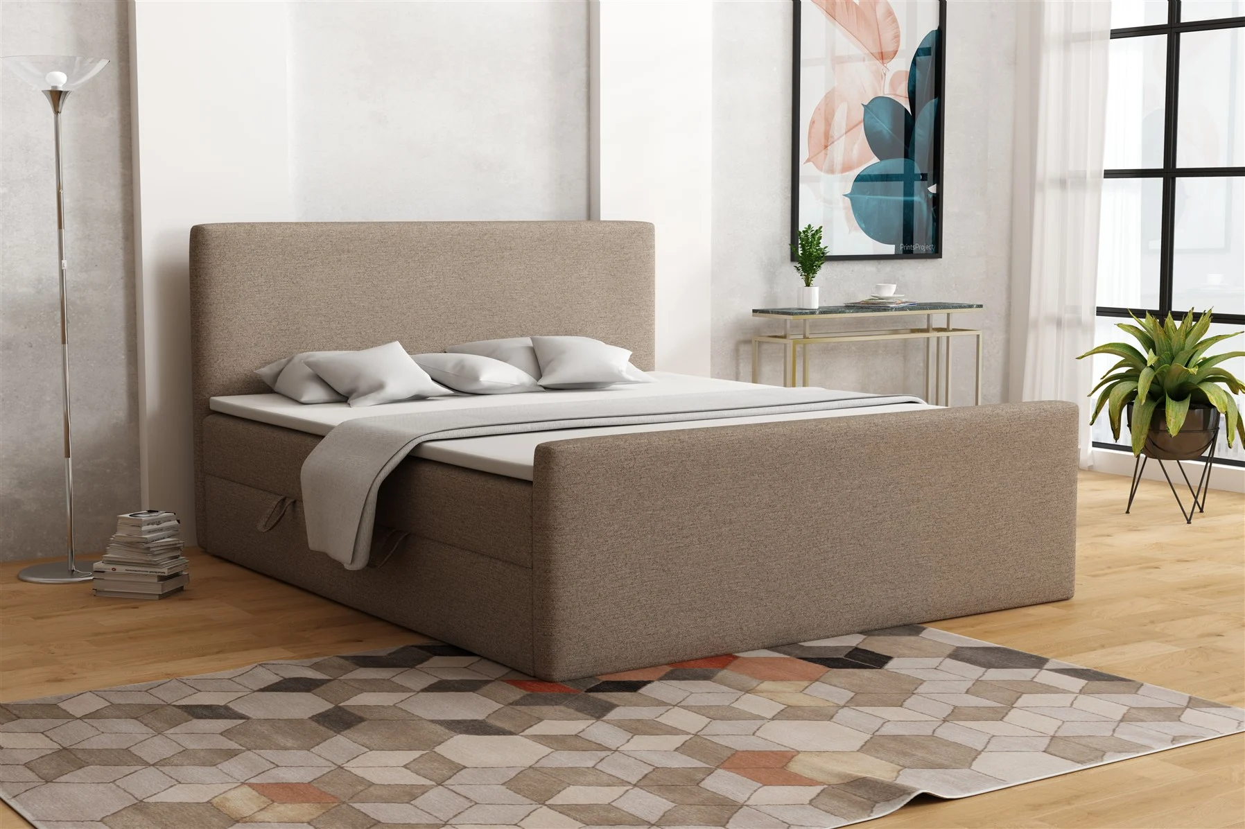 Boxspringbett Schlafzimmerbett IKAROS 140x200cm in div. Farbvarianten - Fun Moebel