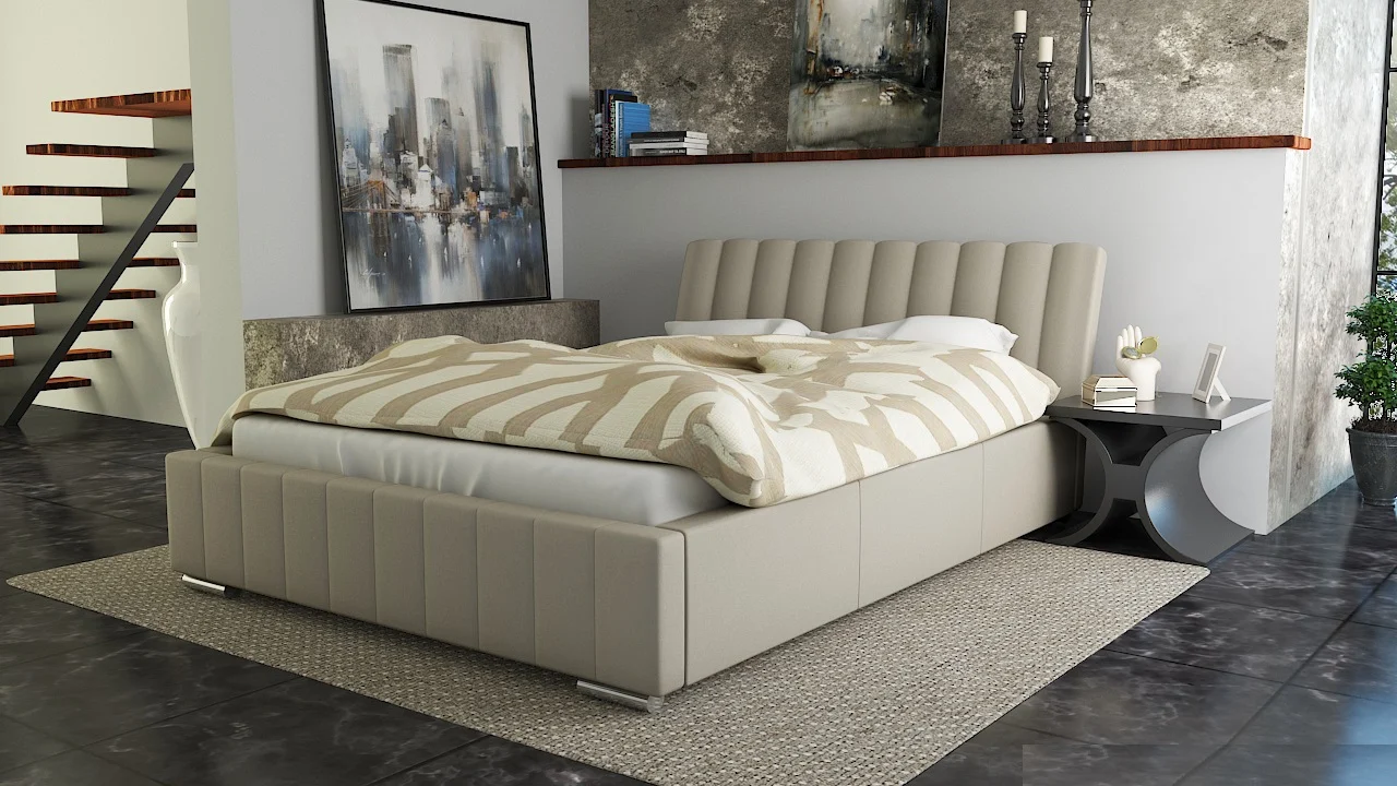 Polsterbett Bett Doppelbett IVANO 140x200cm inkl.Bettkasten - Fun Moebel
