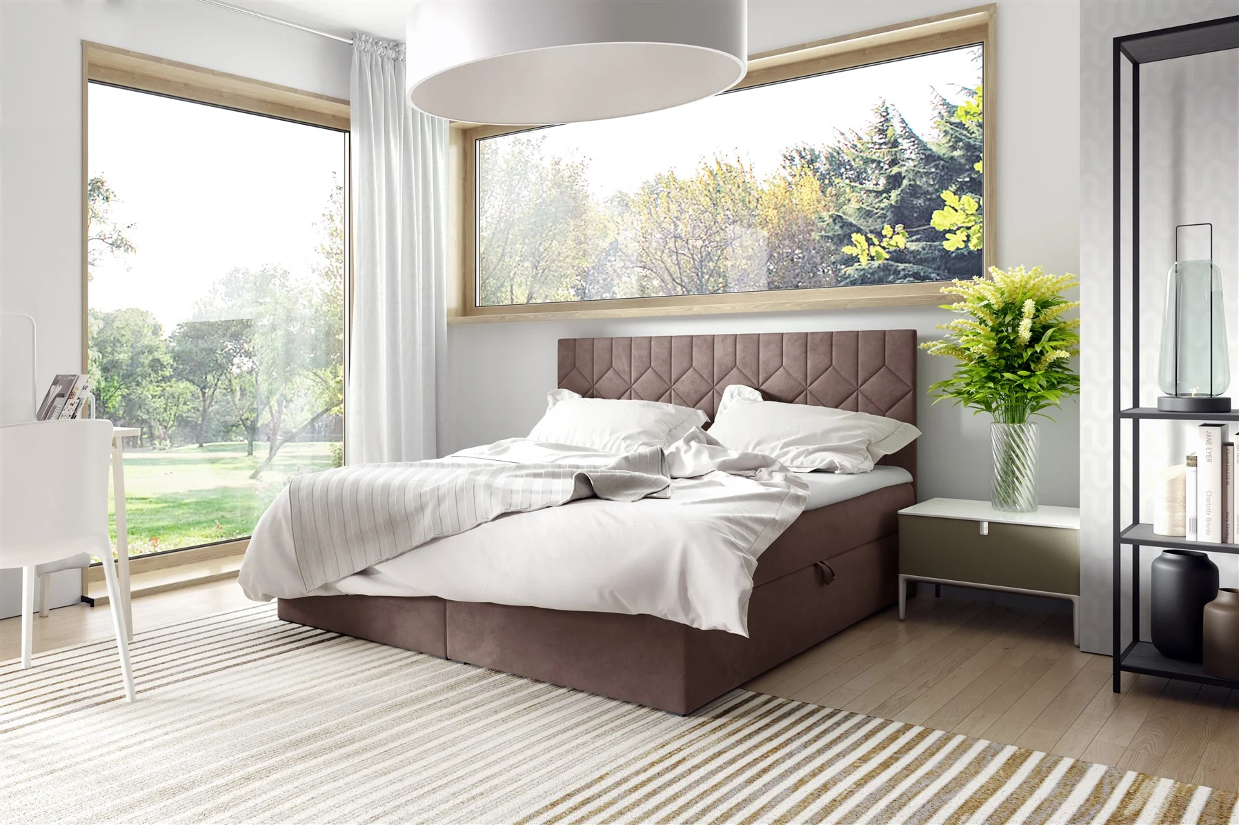 Boxspringbett Schlafzimmerbett 120x200cm LAZARO Nr.5 Altrosa inkl. Bettkasten - Fun Moebel