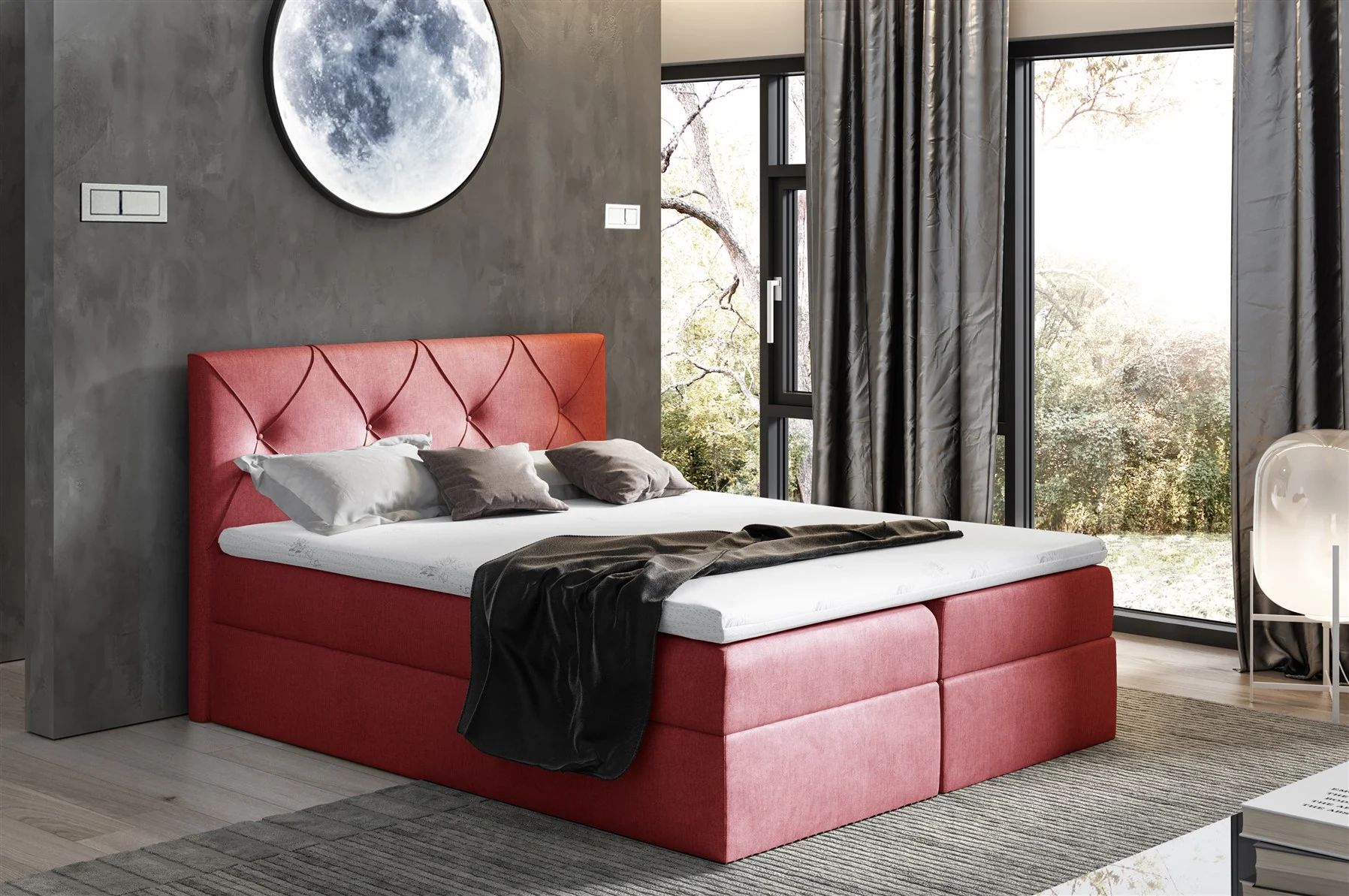 Boxspringbett Schlafzimmerbett LEWIS 200x200cm in div. Farbvarianten - Fun Moebel