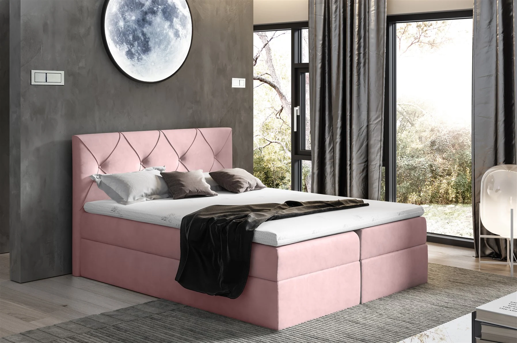 Boxspringbett Schlafzimmerbett LEWIS 140x200cm in div. Farbvarianten - Fun Moebel