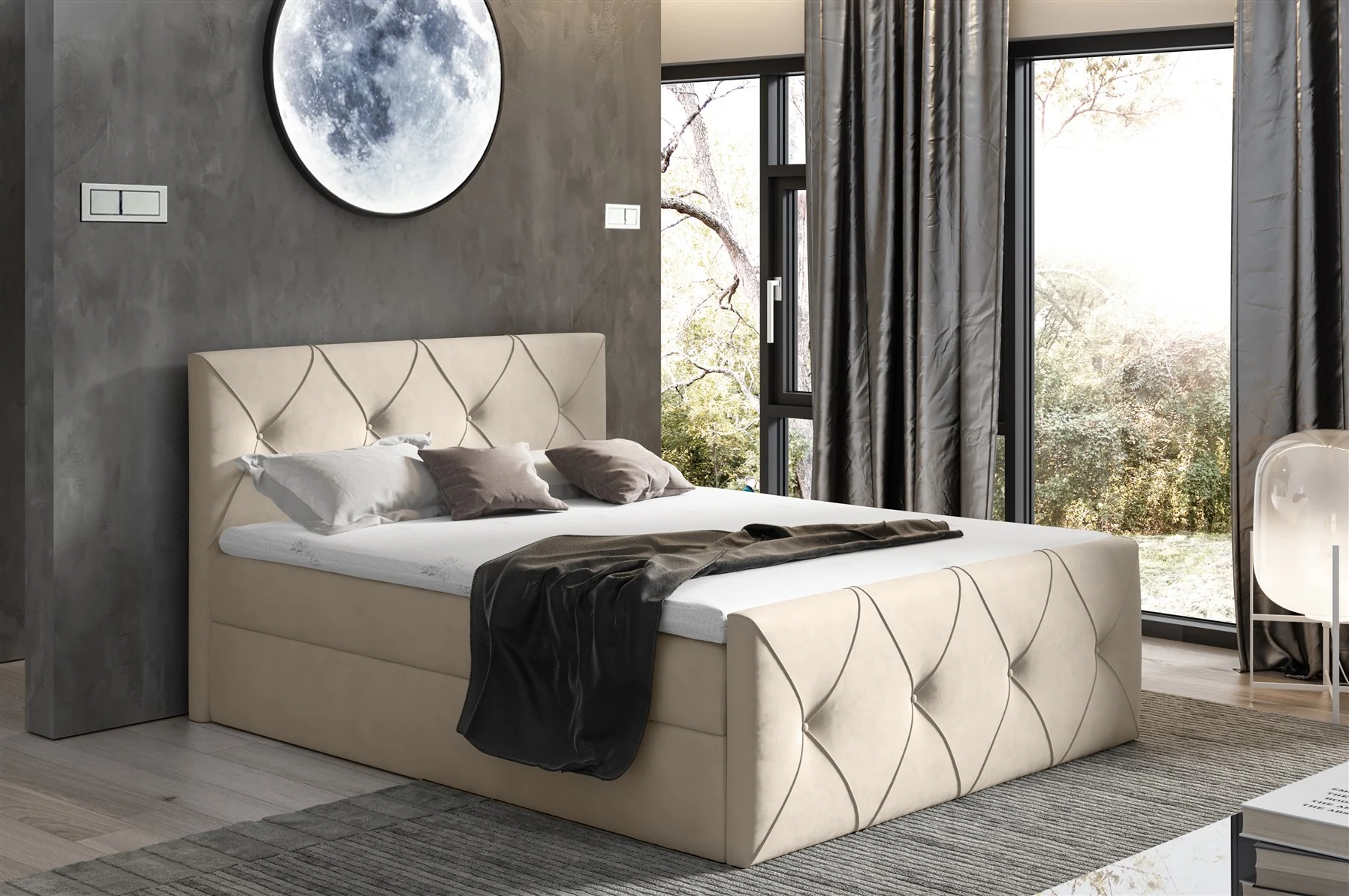 Boxspringbett Schlafzimmerbett LEWIS LUX 120x200cm in div. Farbvarianten - Fun Moebel