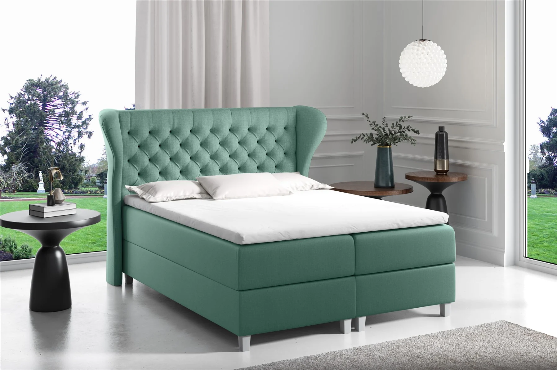 Boxspringbett Schlafzimmerbett LORENZO 140x200cm in div. Farbvarianten - Fun Moebel