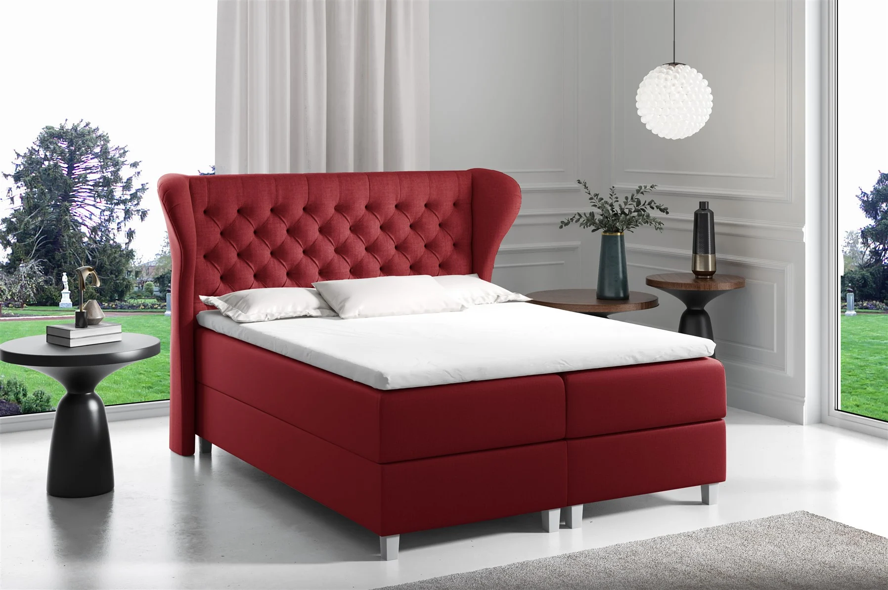 Boxspringbett Schlafzimmerbett LORENZO 160x200cm in div. Farbvarianten - Fun Moebel