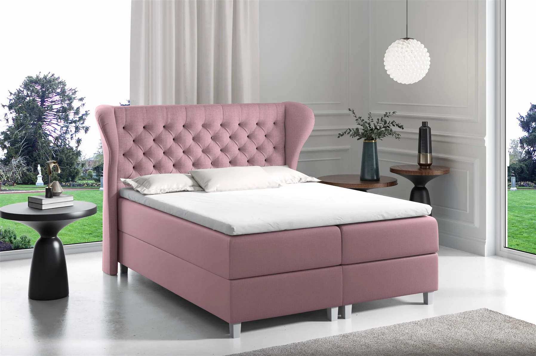 Boxspringbett Schlafzimmerbett LORENZO 120x200cm in div. Farbvarianten - Fun Moebel